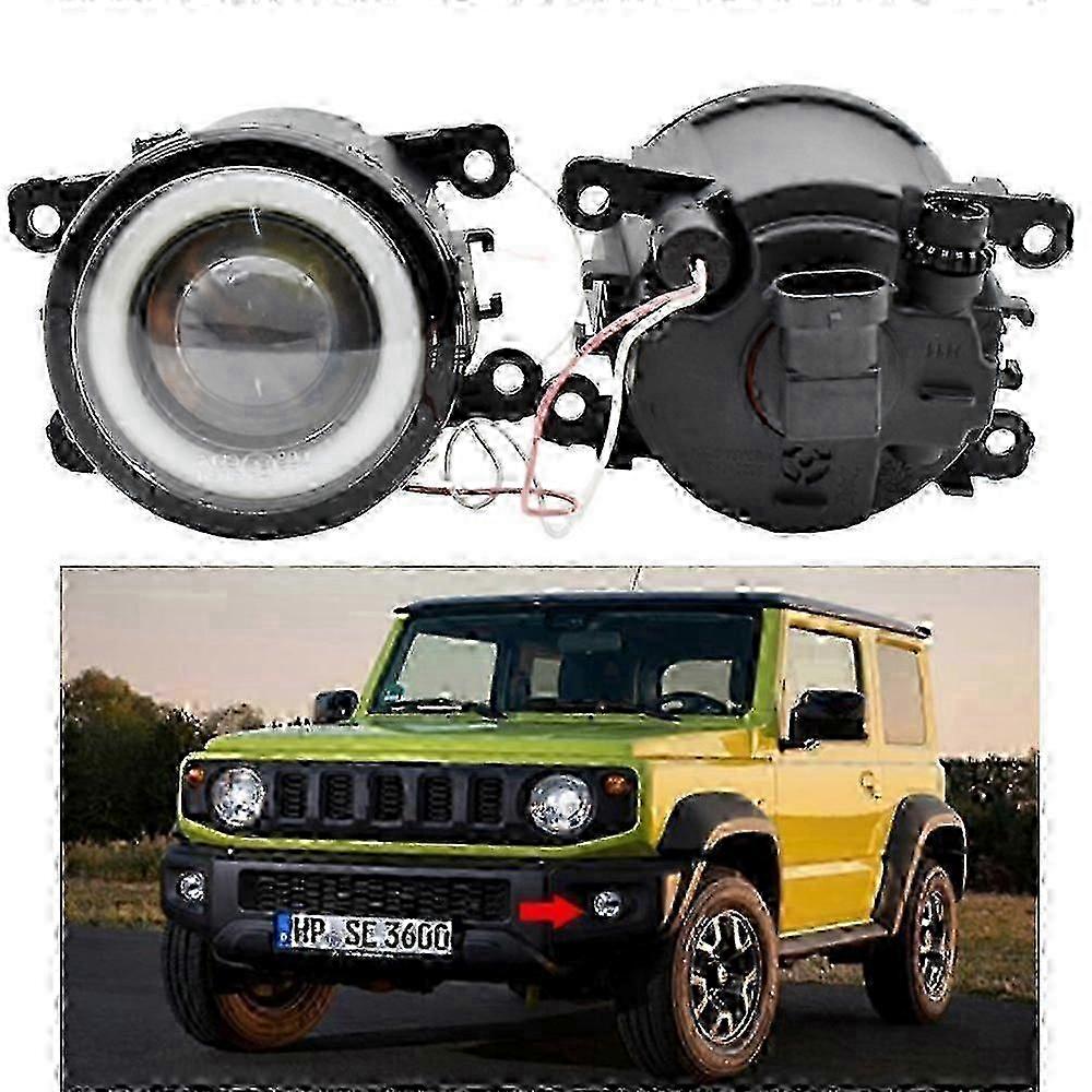 2025 Exquisite 1Pair LED Fog Light Angel Eye Daytime Running Lights suitable for Jimny 2018 2019 2020 JB43 Jimny 1998-2017