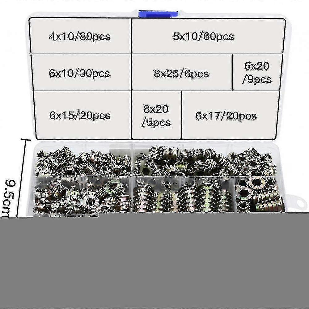230 Pieces Zinc Alloy Hex Threaded Insert Nuts Threaded Inserts Insert Nuts External Thread M4 M5 M6 25-26