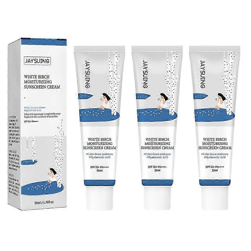 suitable for 3X 50ml Birch Juice Moisturizing Sunscreen Spf50+ Refreshing Not Sticky Facial Isolation Sunscreen-jc