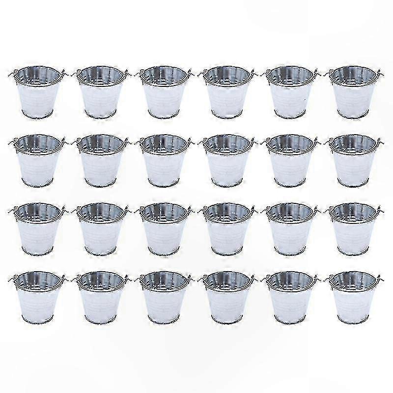 24-Pack Small Metal Pails for DIY Crafts and Decor Projects