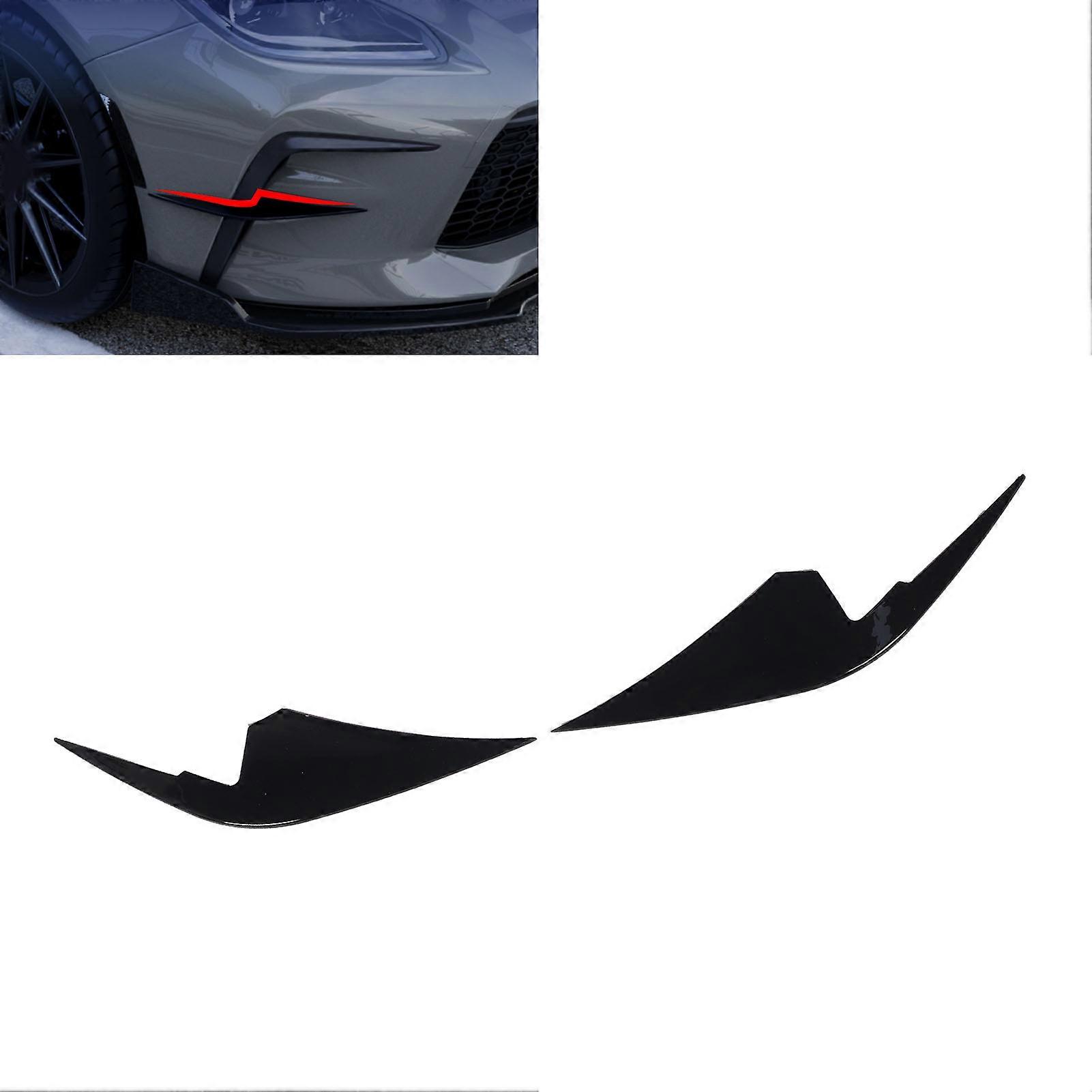 Pair Of Front Bumper Vent Spoiler Canard Decorative Aerodynamic Bumper Vent Splitter Fin Trim for GR86 2022 and After Gloss Black 