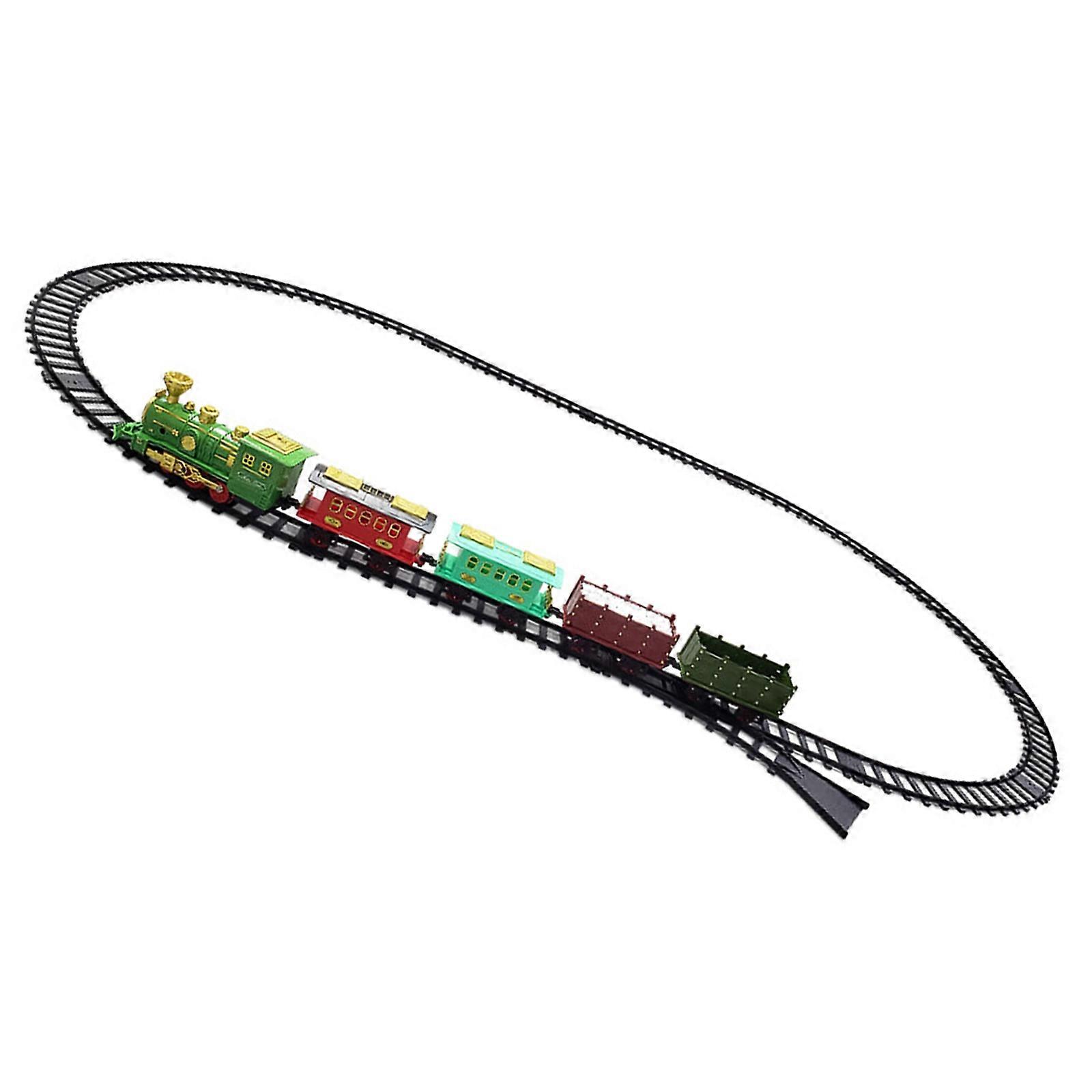 Electric Train Adventure Puzzle Track Vehicle Playset for Toddlers Fun Learning Toy Interactive Puzzle Track Game Multicolor