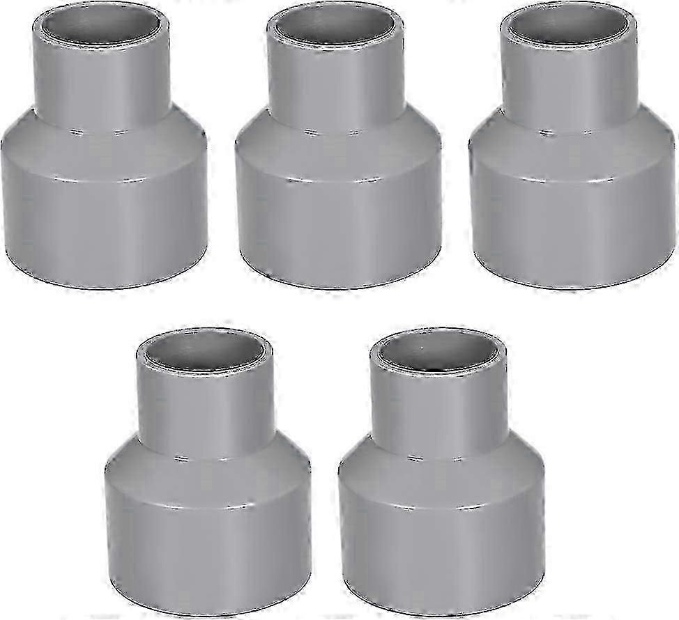 50mm x 32mm PVC Pipe Reducer Fitting Coupling Hub Coupling DWV Gray 5Pcs