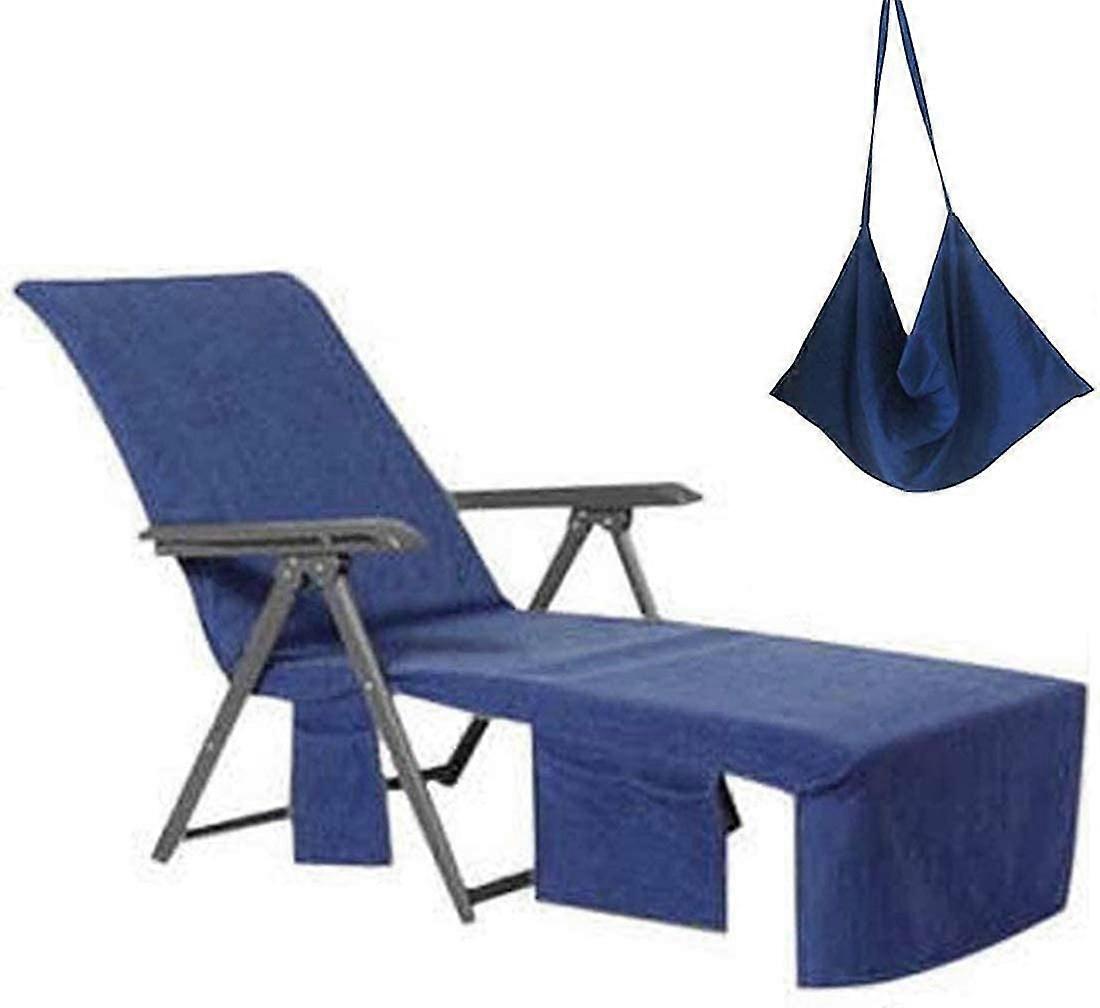 Kryt lehátka Microfiber Beach Ručník tmavě modrý