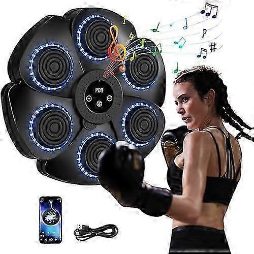 Music Boxing Machine, 2024 New Smart Wall Boxing Machine -Bluetooth with Boxing Gloves Adults Kids 9 Speed and Count Down Mode