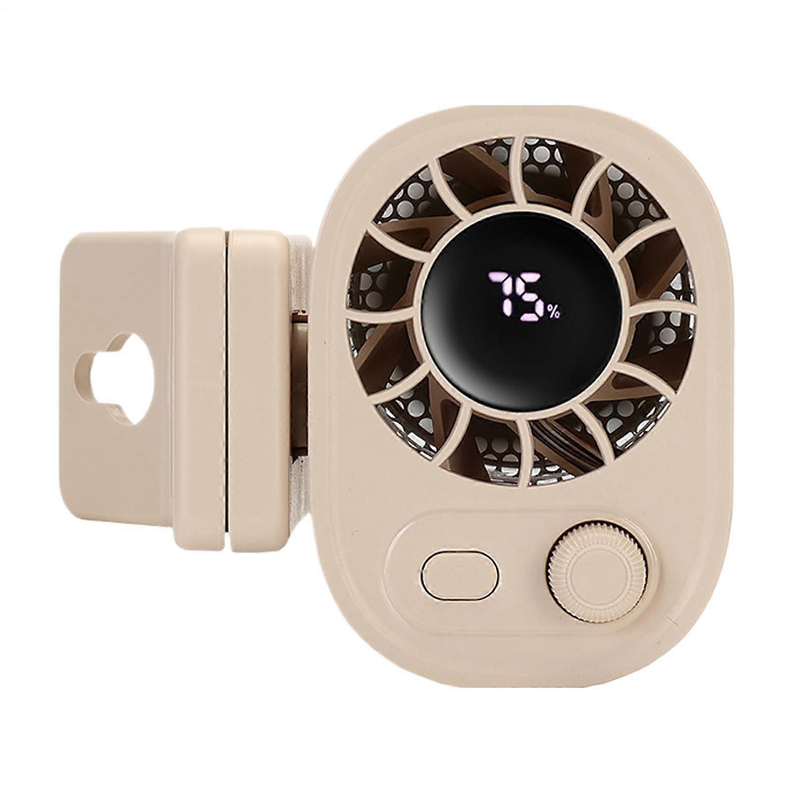 Clamp on Fan for Car ClampOn Rechargeable USB Portable, 100Speed, Apricot Color, For Travel, Commuting, Athletes