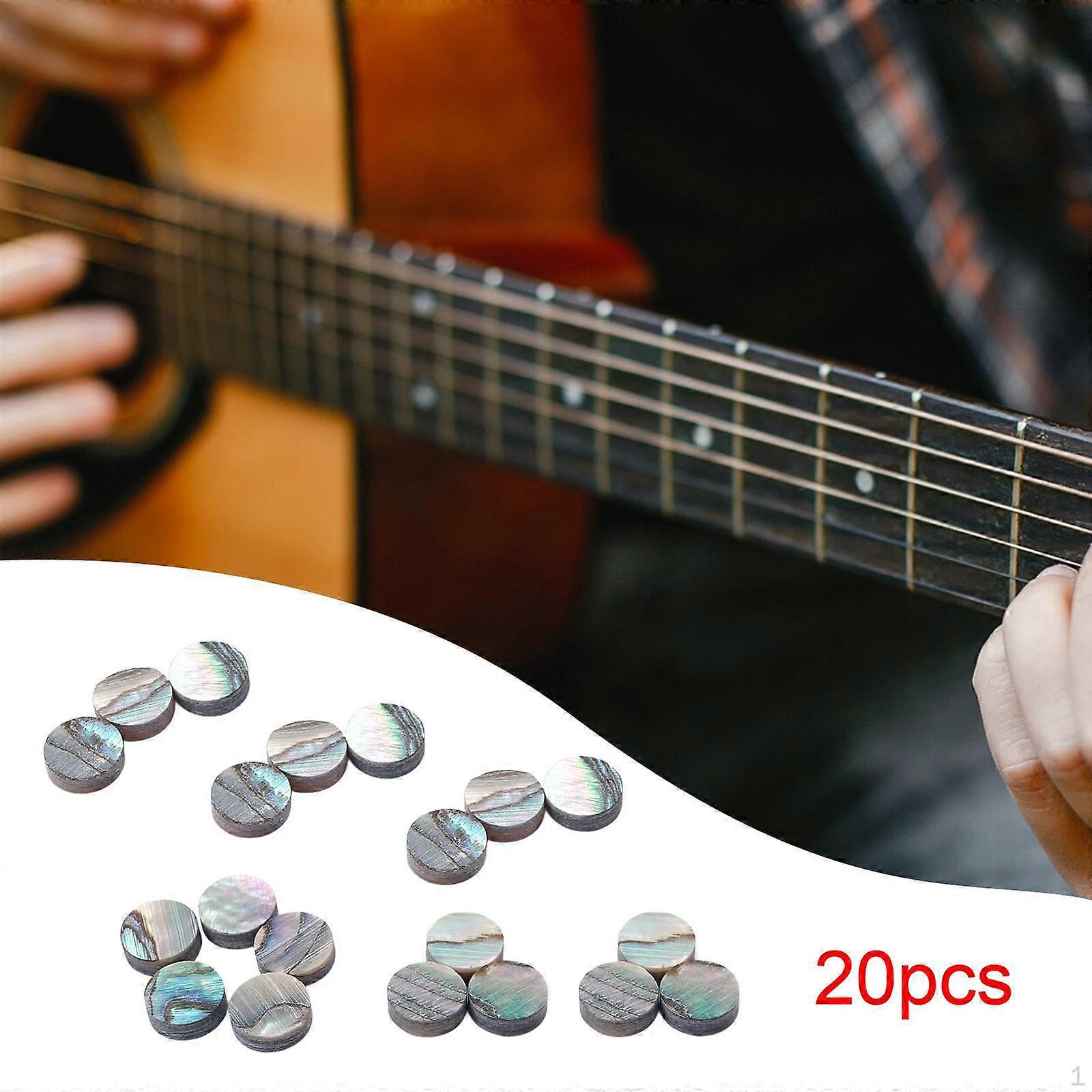20 Count Guitar Inlay Dots for Fingerboard Use, Fret Position Markers Bass Accessories