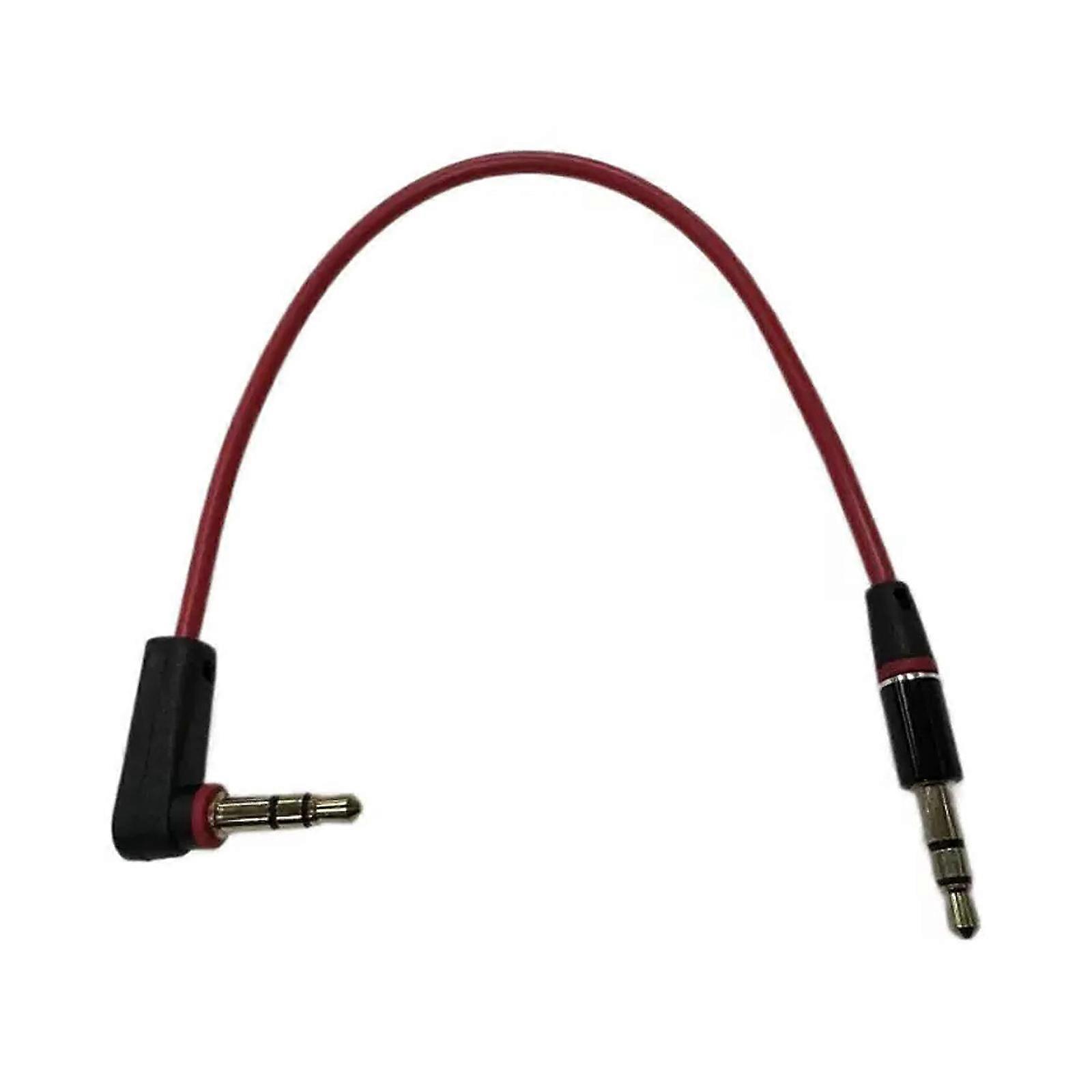 Portable Short Auxiliary Cable Angled Connectors Nylon Braided Shielding Universal Device Compatibility Multicolor