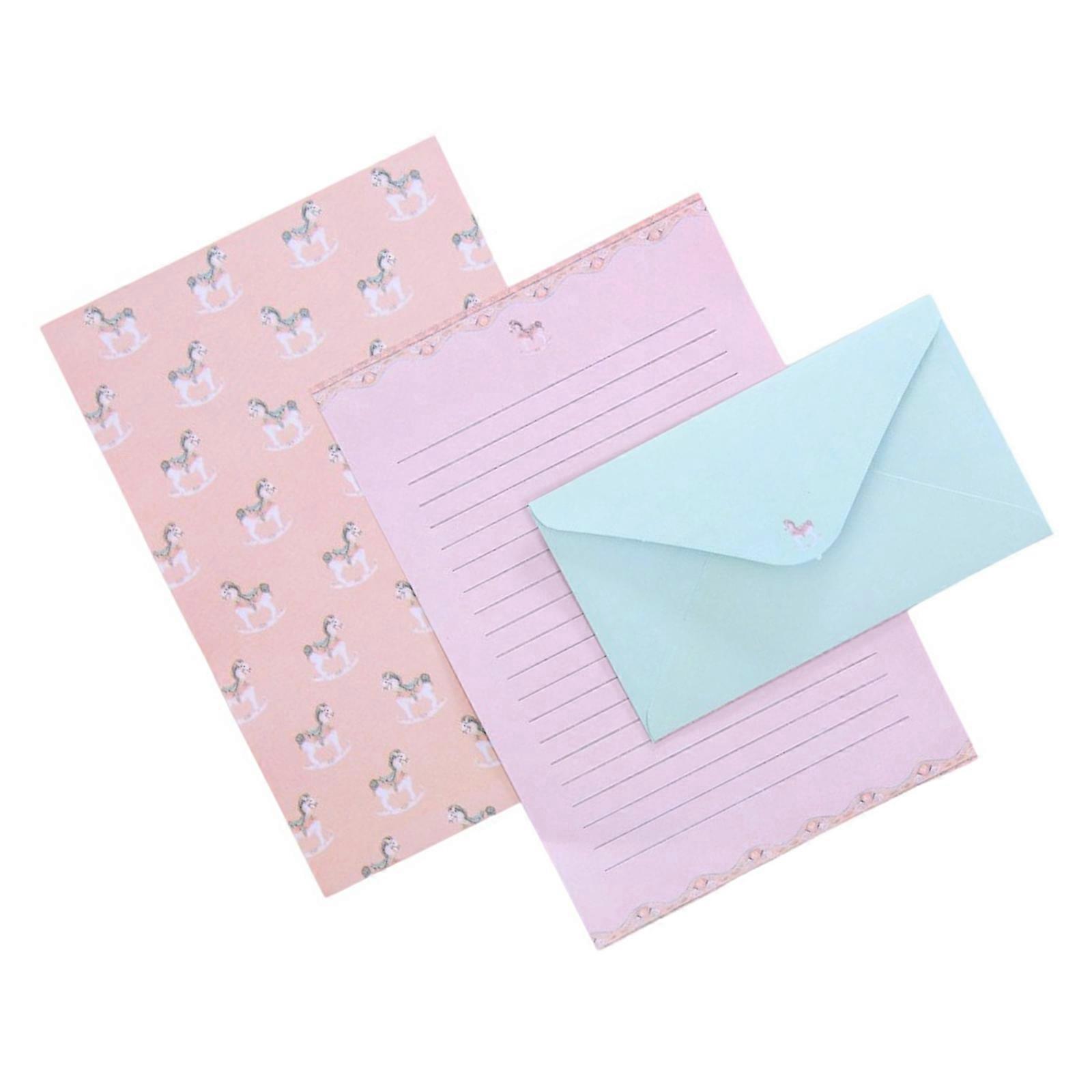 Elegant Floral and Animal Print Envelope and Notepad Set for Creative Writing and Gift Giving  Pink Trojan