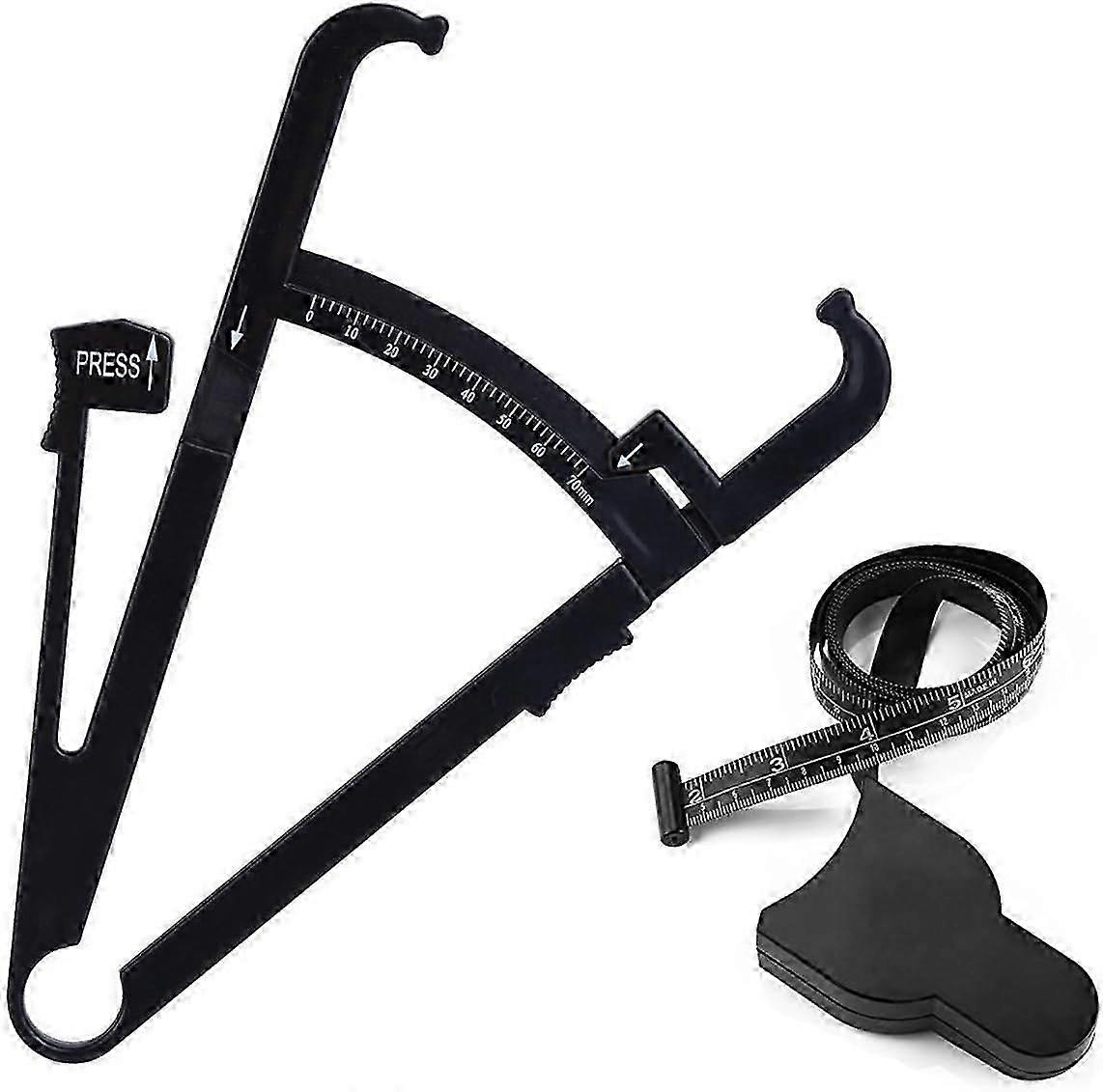 Fat Tester, [2 in 1] Personal Body Fat Tester Calipers with Tape Measure and Fat Charts Fitness, Accurate Measure Tape Keep Health Analyzer