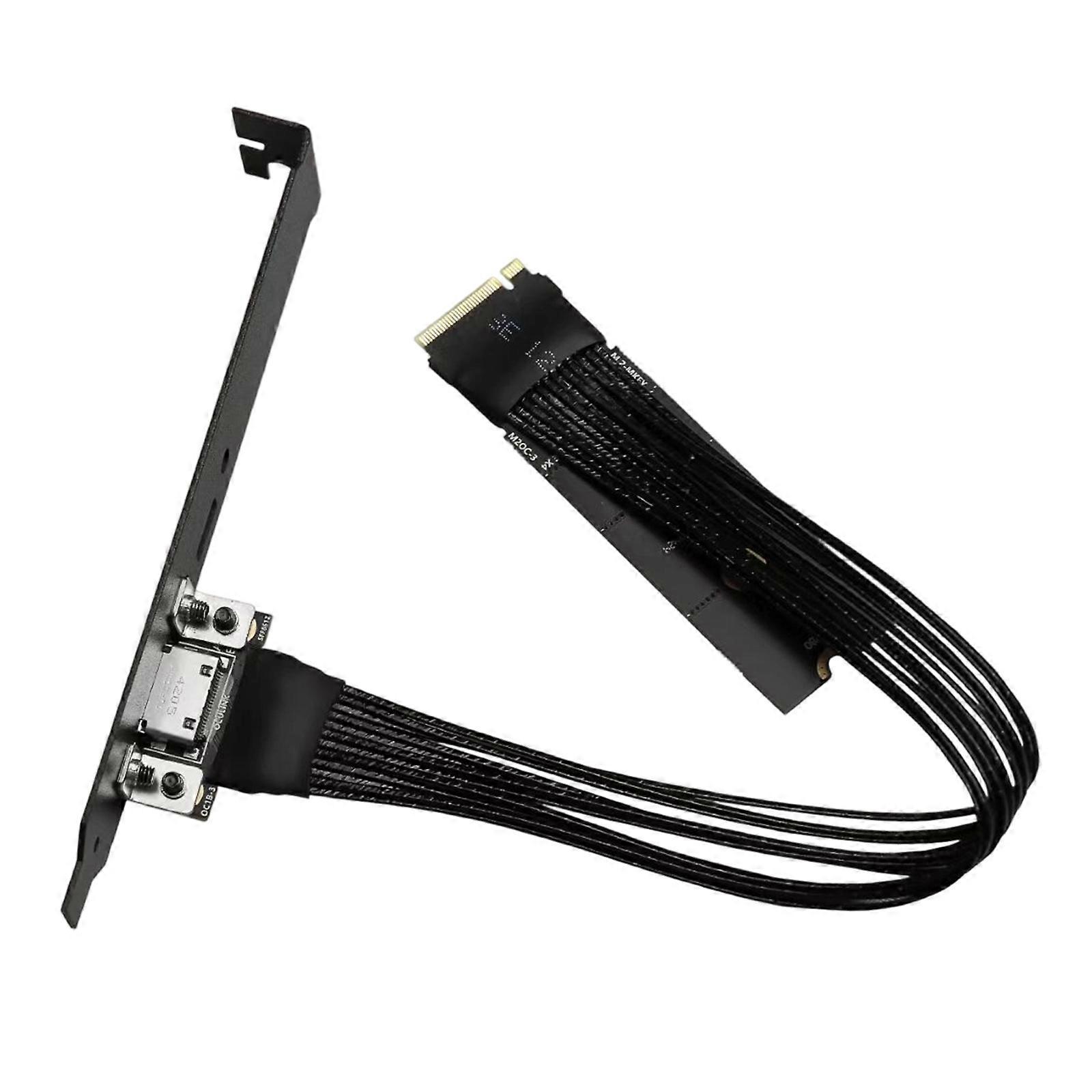 M.2 to Oculink 4i Extension Cable for PC Desktop for M.2 to SFF8611 Adapter Cord PCIe Gen4 Silver Plated Multicolor
