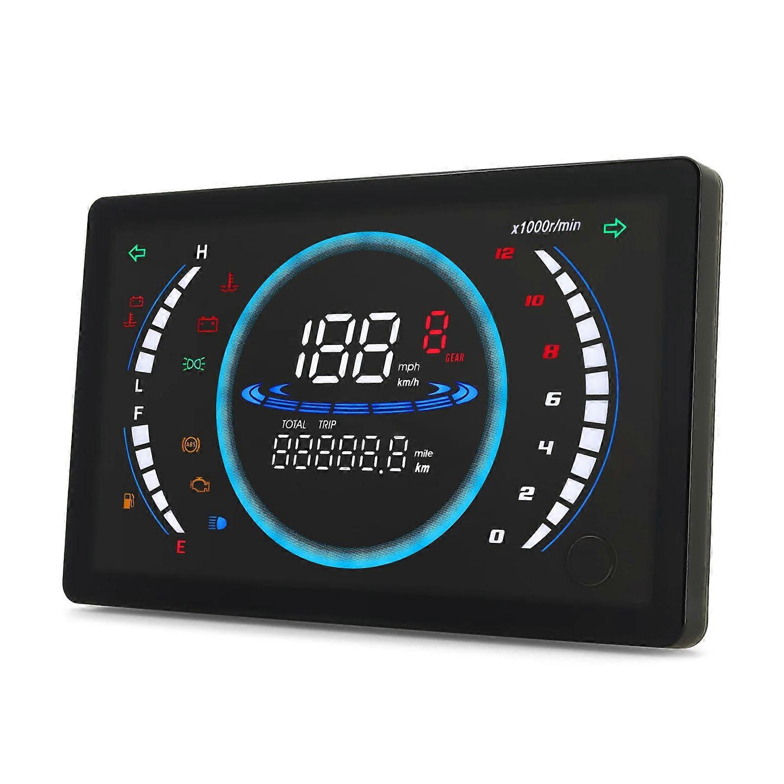 Multiple Display Motorcycle Speedometer 12V Digital Gauge High Visibility LED Screen Temperature Gear Sensor Integration Multicolor