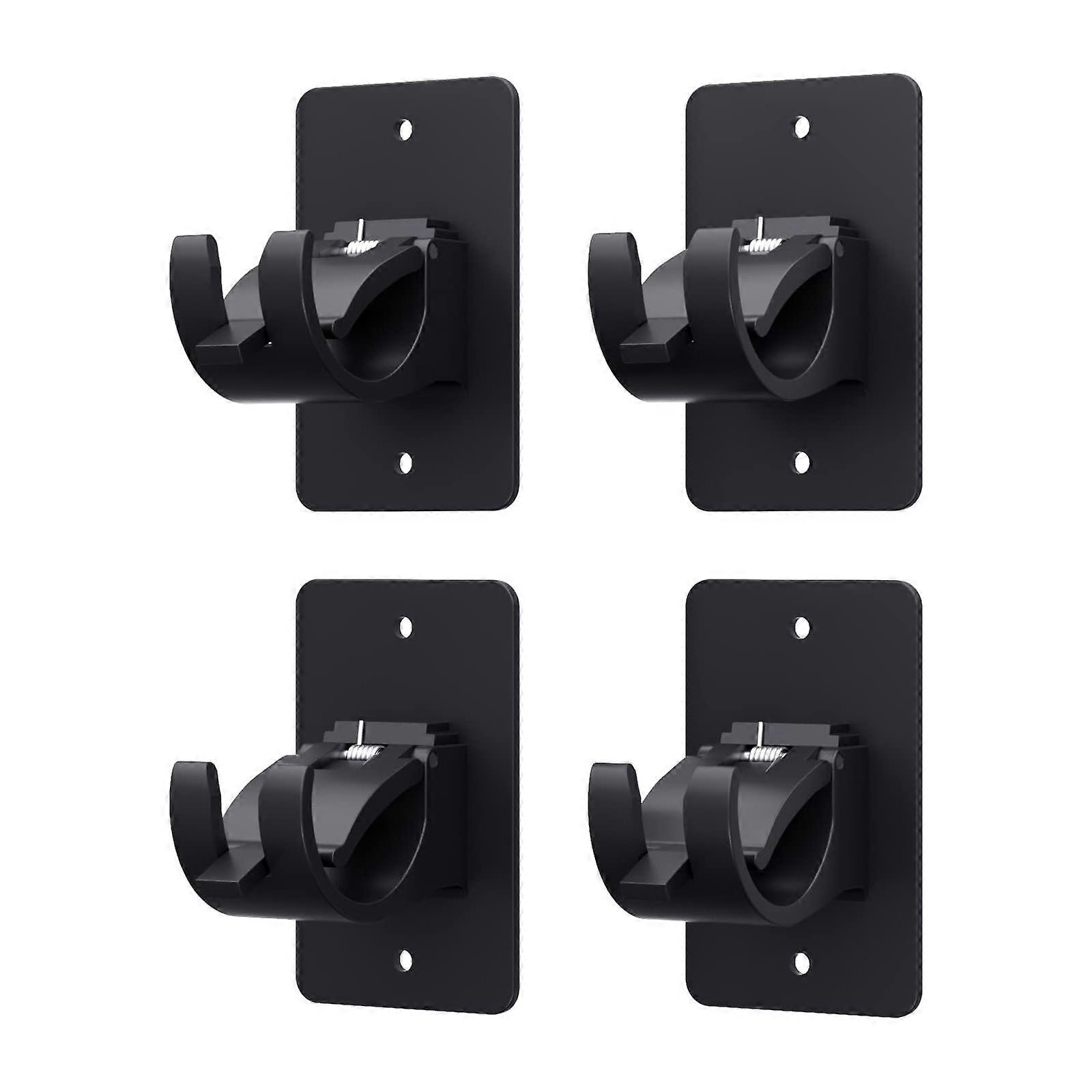 4Pcs Towel Bar Hook Sturdy ABS Construction Waterproof Stick Mounting For Smooth Surfaces  Black