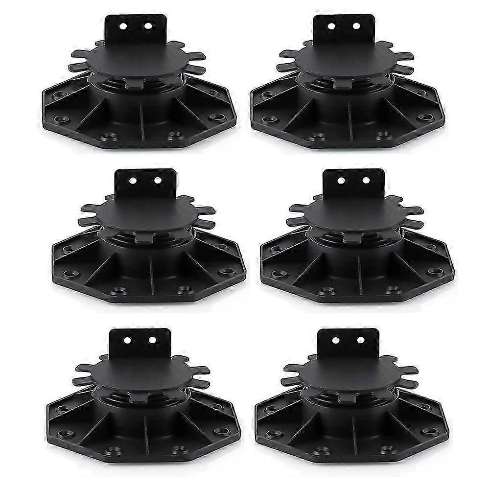 6 Pcs Joist Support Pedestals, Adjustable Decking & Flooring Support Pedestal for Deck, Timber Base