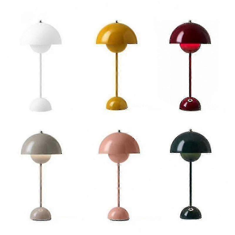 Mushroom Shape Flower Table Lamp - Nordic Desk Lamp with Rechargeable Battery