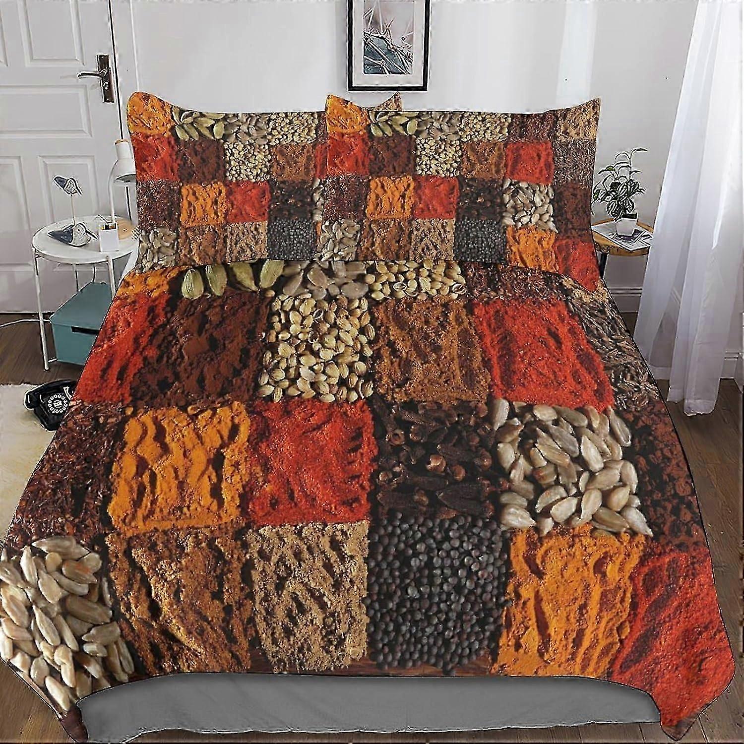 قطع التوابل ستوكات غطاء لحاف التوابل مطبوعة D غطاء لحاف مع سحاب للبالغين والأطفال طقم الفراش 135 * 200 سم