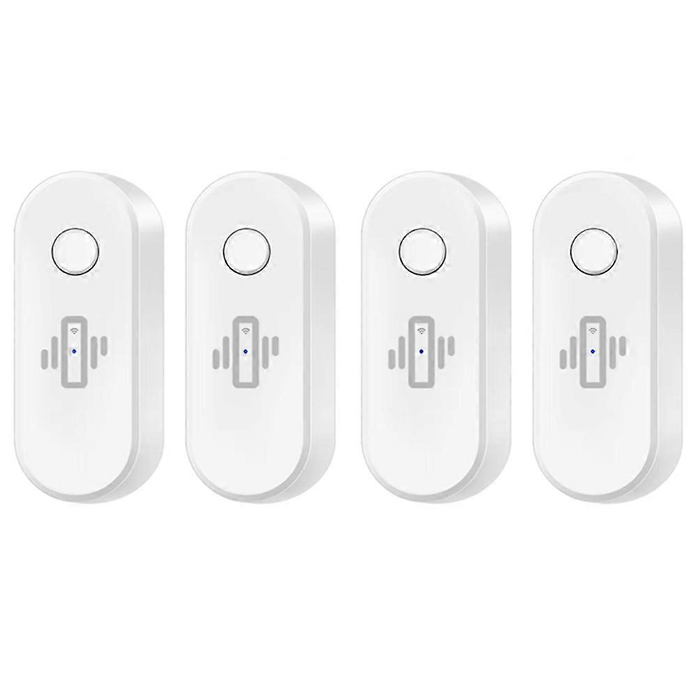 4PCS Tuya WiFi Vibration Detector Sensor Wireless Vibration Detector Real-Time Smart Life App Alerts for Home Security