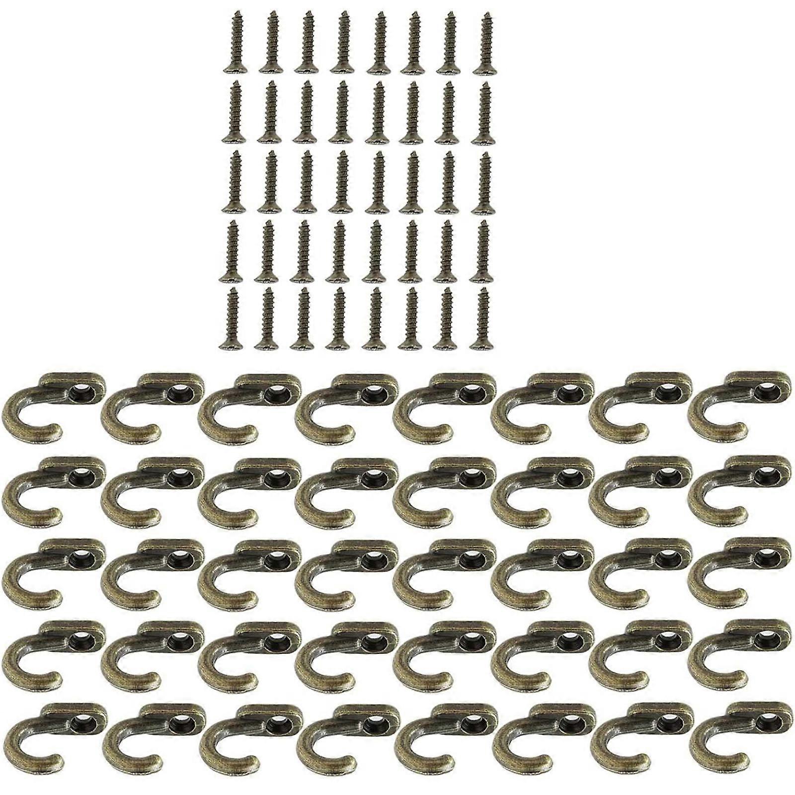40pcs Retros Hook With Screws For Easy Wall Mounting Enhancing Home Decoration And Practical Storage Solution Multicolor