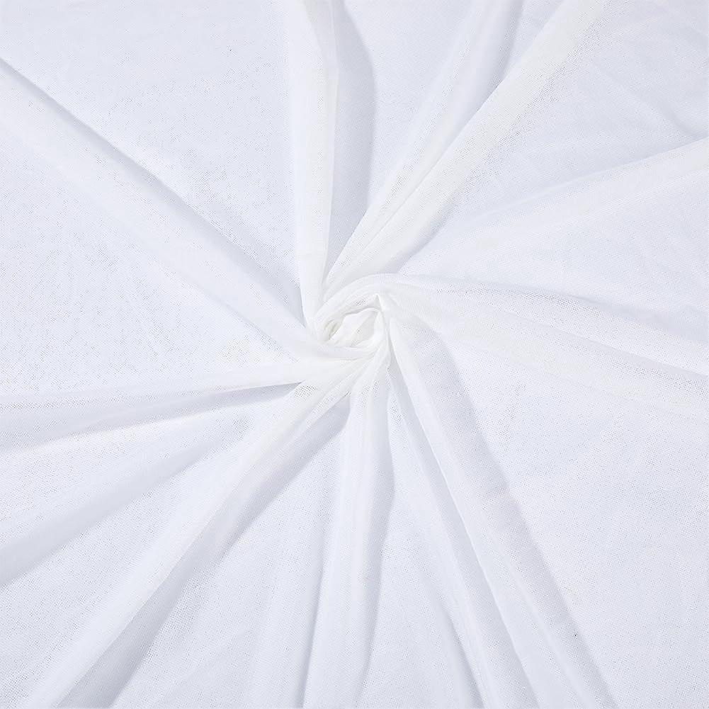 1 Yard White Stretch Sheer Material 4 Way Stretch Net Fabric Mesh 67 Inches Lightweight Mesh Fabric for Lining Dressmaking Sewing Clothes DIY Craft Pr