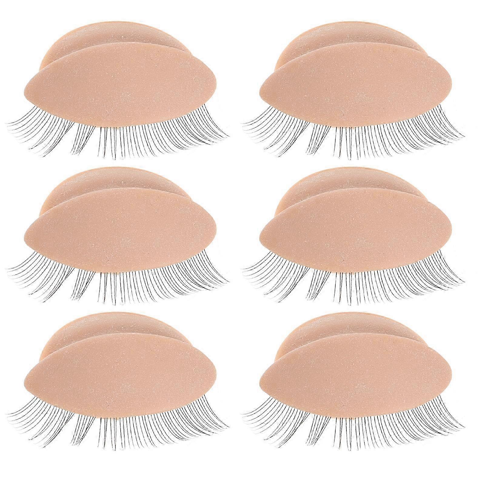 3 Pairs Mannequin Head Replacement Eyelash Eyelids Removable Eyelid for Eyelash Practice