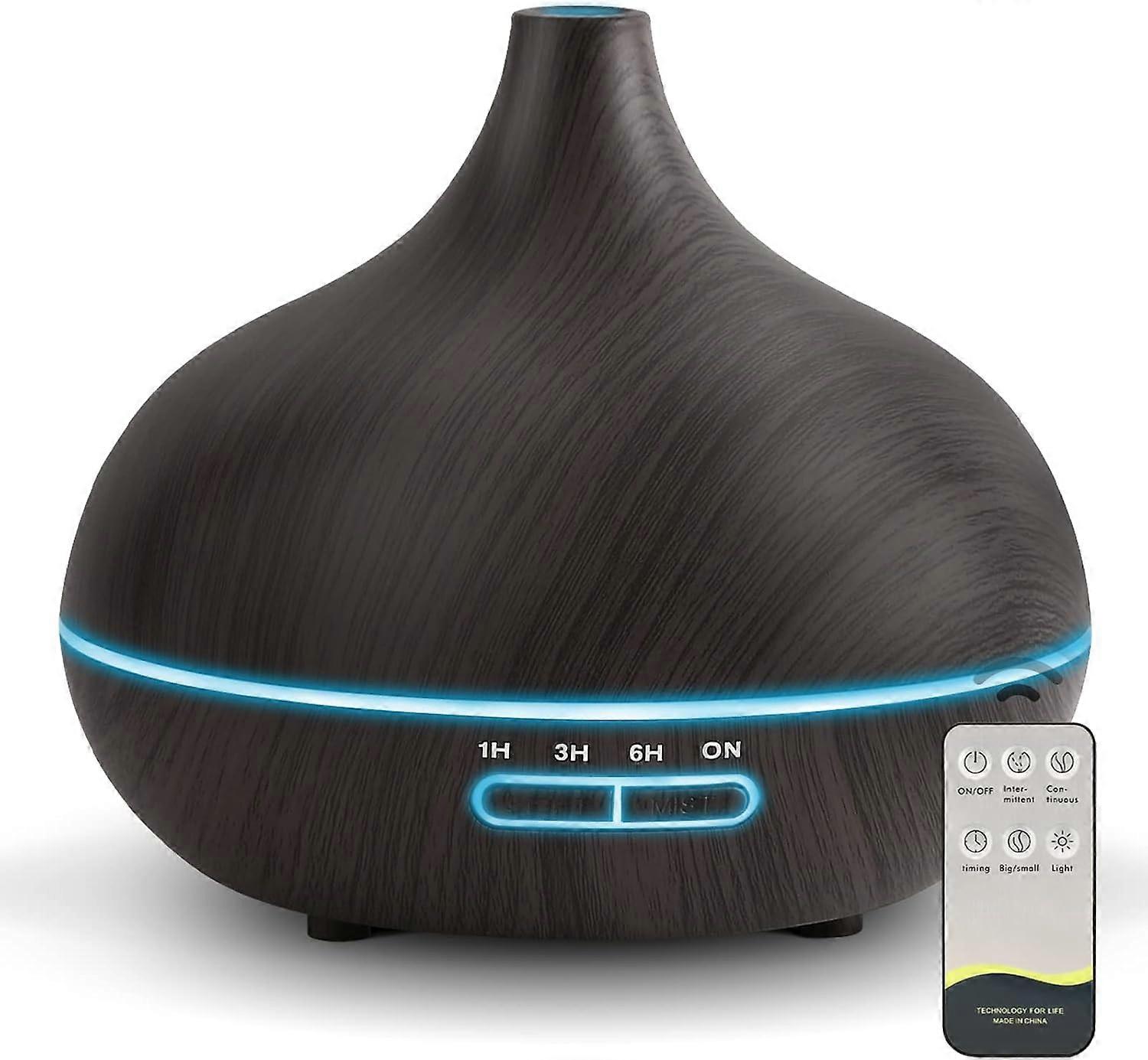 550ml Essential Oil Diffuser, suitable for large rooms, equipped with remote control, ultrasonic function, timer, and 7-color light.