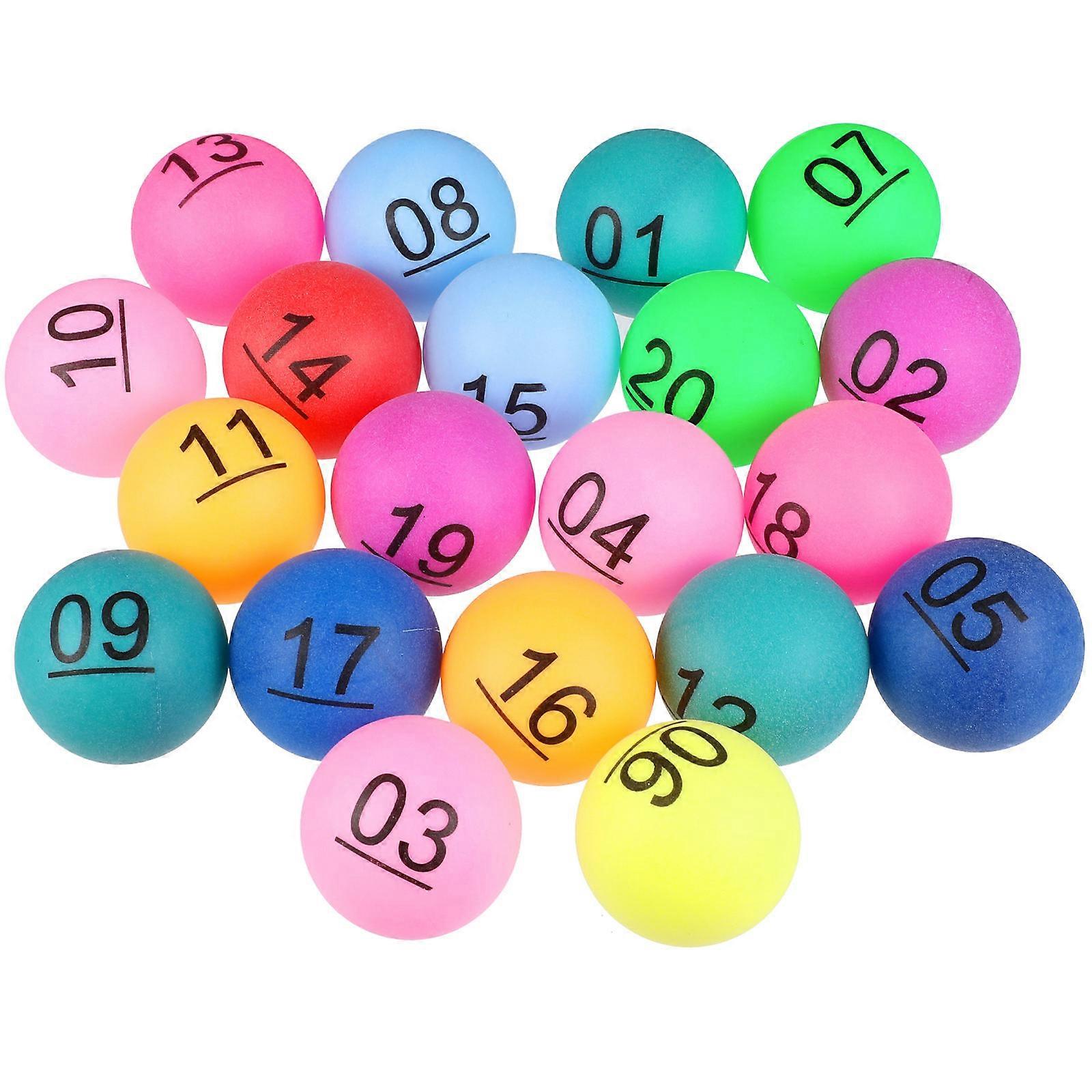 Numbered 1 20 Table Tennis Balls Multicolored Balls for Game Activities 2pcs
