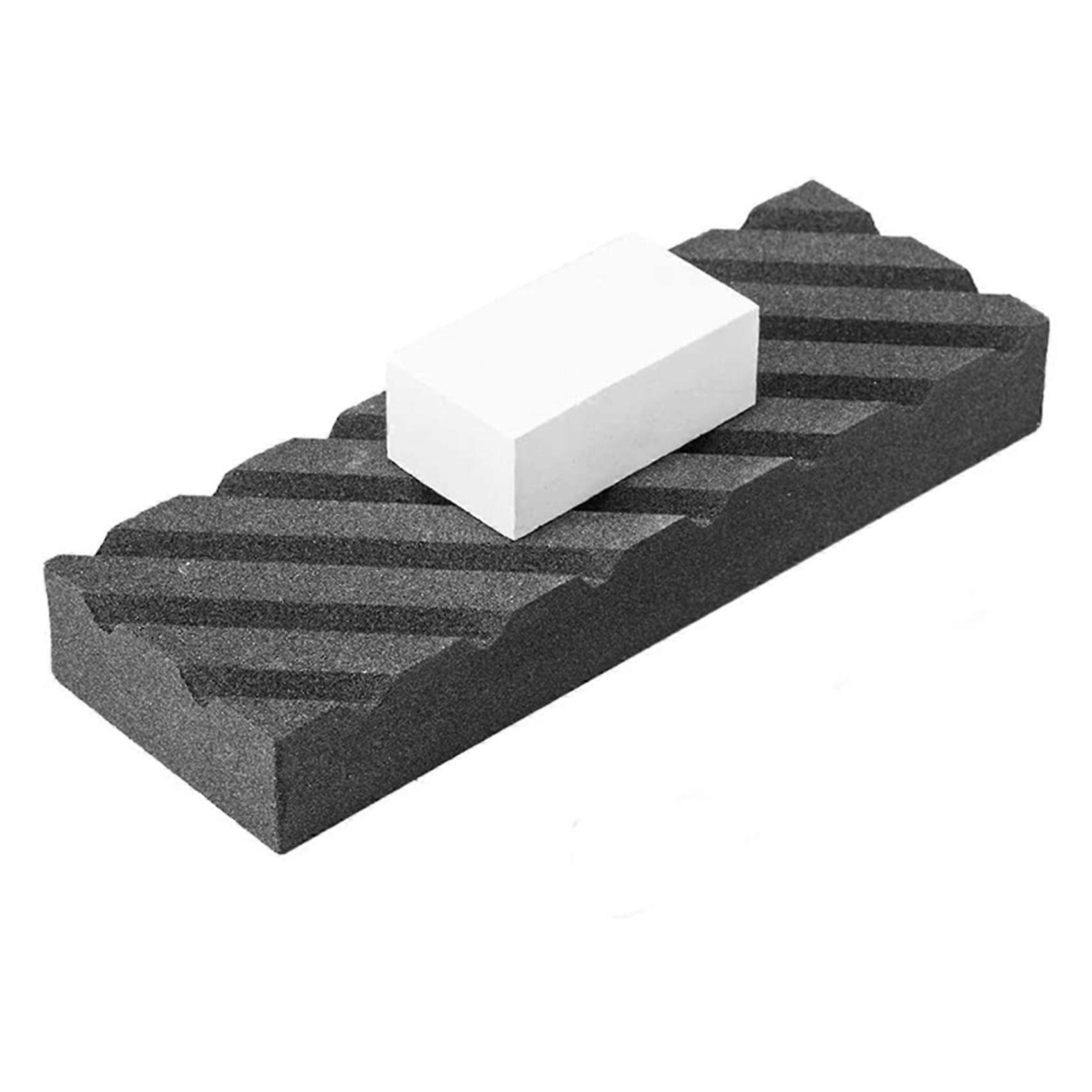 Dual Grit Coarse/Fine Flattening Stone Set - 4 Sharpening Stones Flattener - Whetstone Fixer with Grooves
