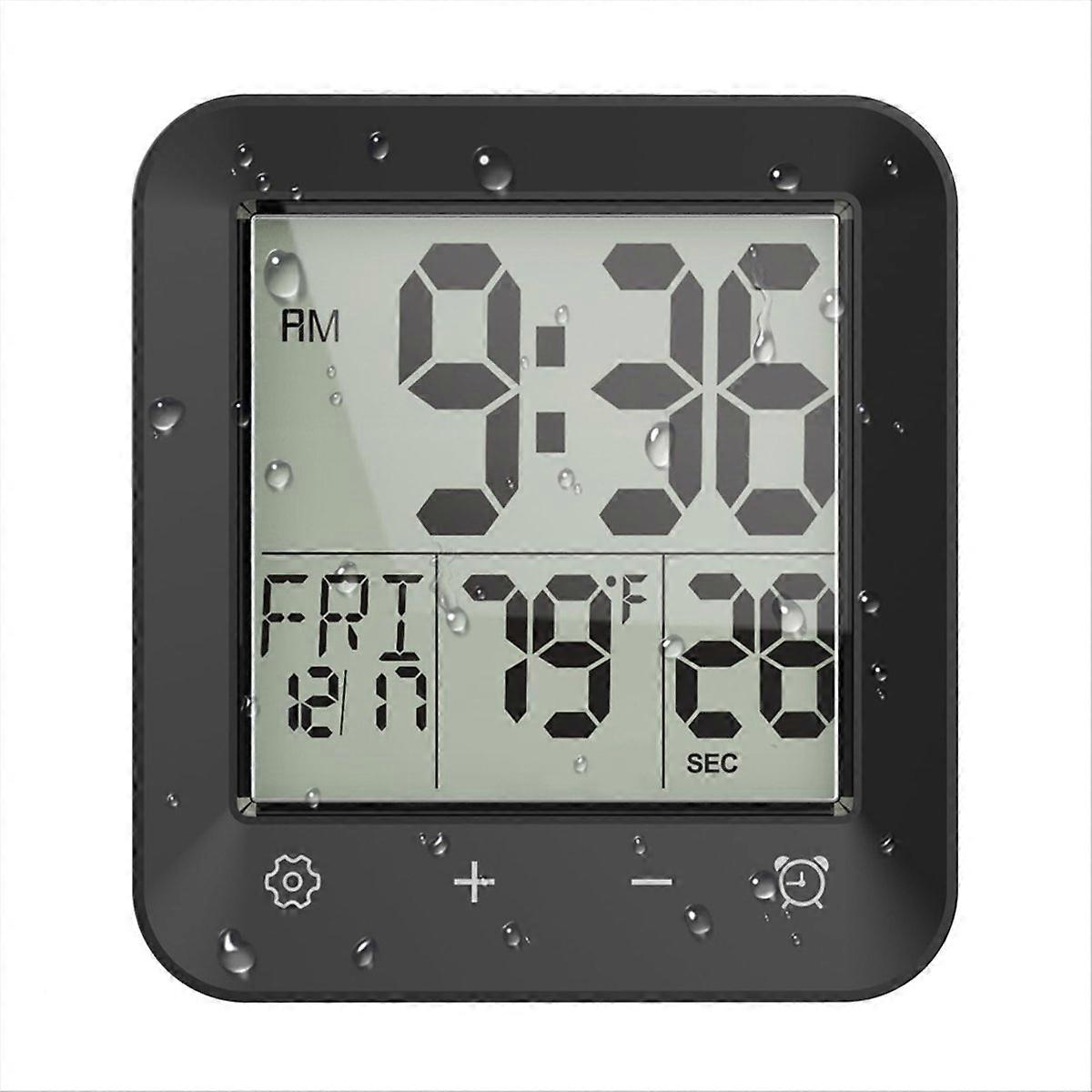 Shower Clock Waterproof Bathroom Timer, Digital Wall Clock