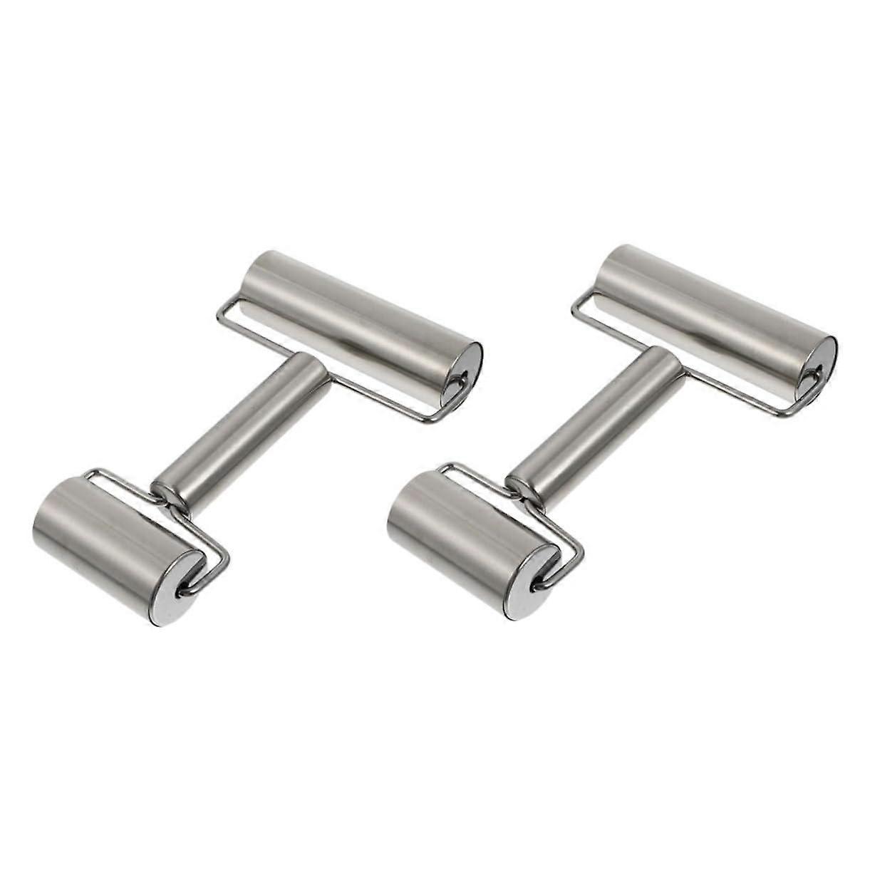 2Pcs Stainless Steel Nonstick Dual Head Rolling Pin with Handles for Baking Pastry and Pasta
