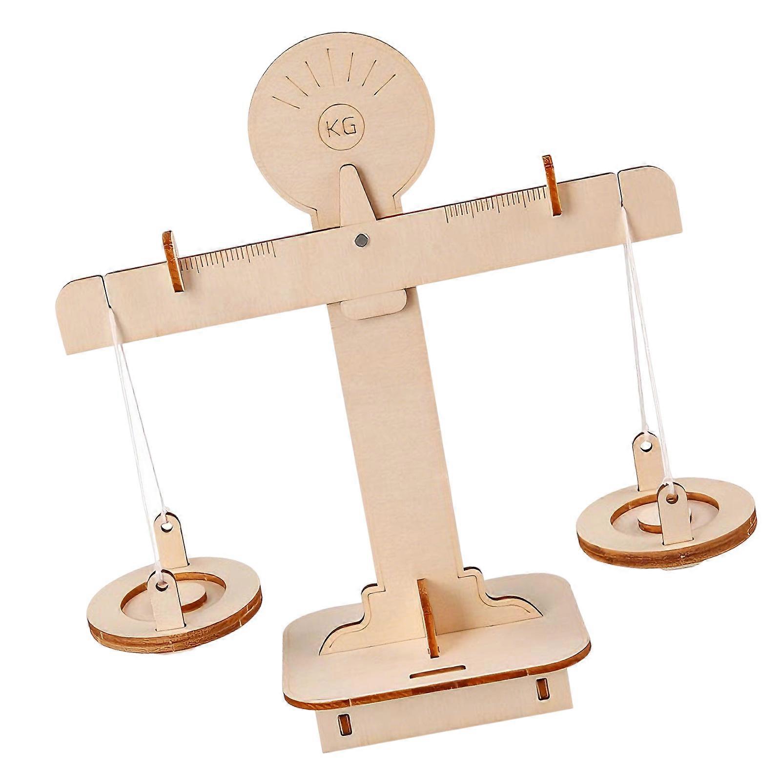 Interactive Wooden Math Balance Scale Educational Toy Classroom Teaching Aid for Learning Weight Comparison Science Multicolor