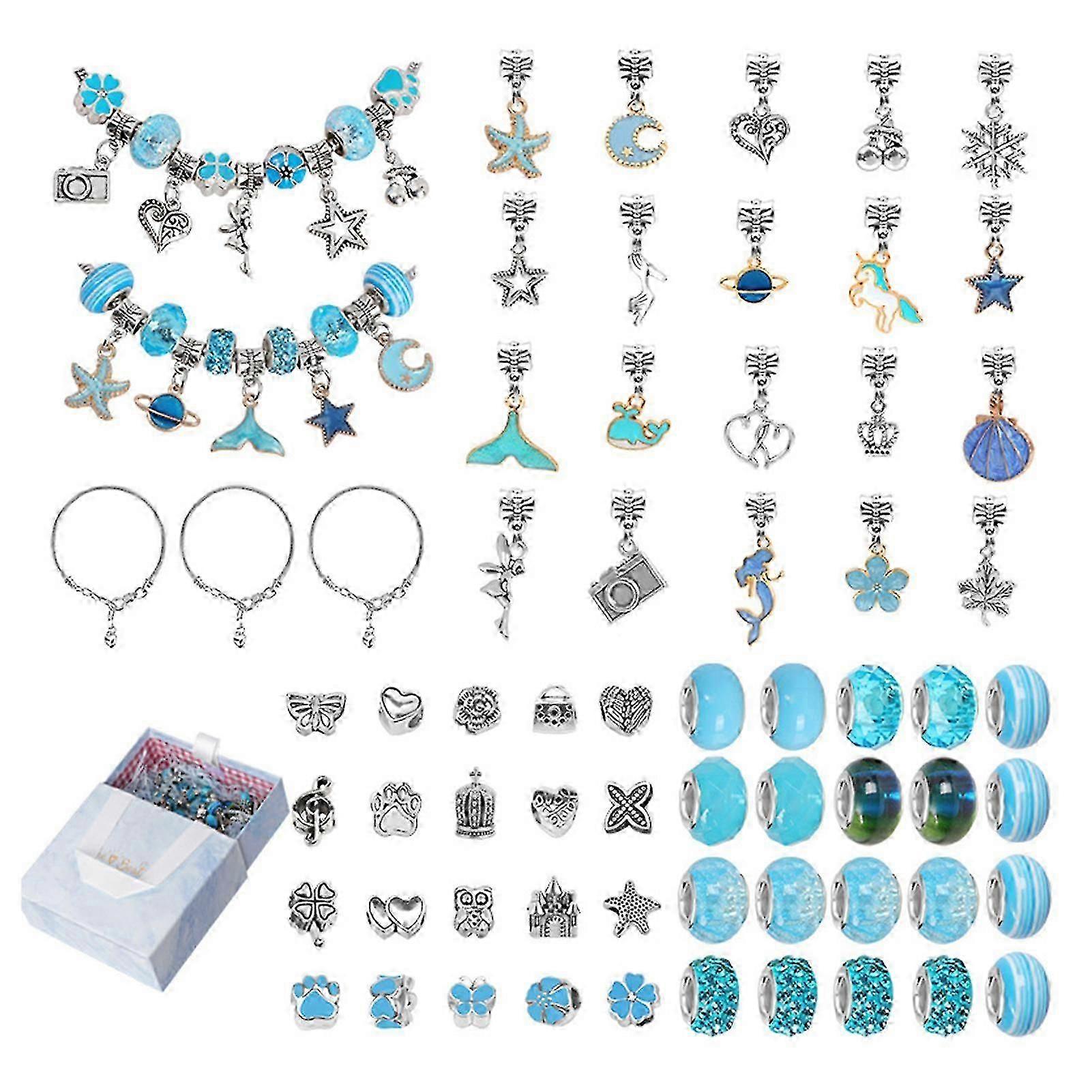 63pcs Charm Bracelet Making Kit Fashion Wrist Band Making Accessories Gift For Daughters Birthday