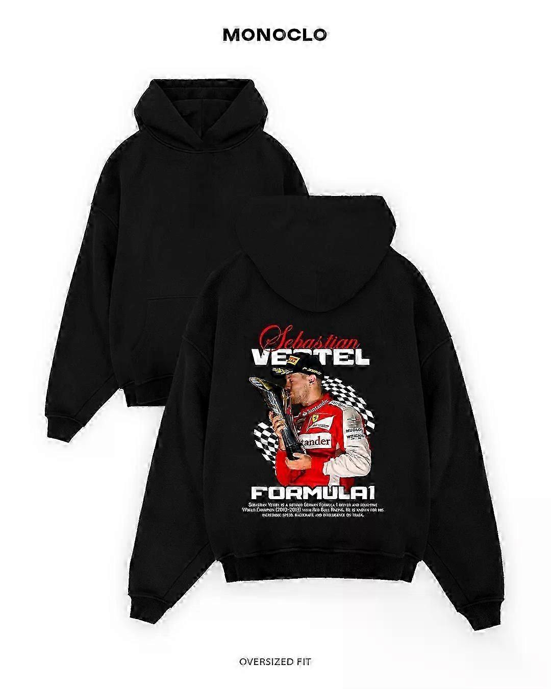 Felpa con cappuccio monocromatica Formula 1 Sebastian Vettel NUOVA