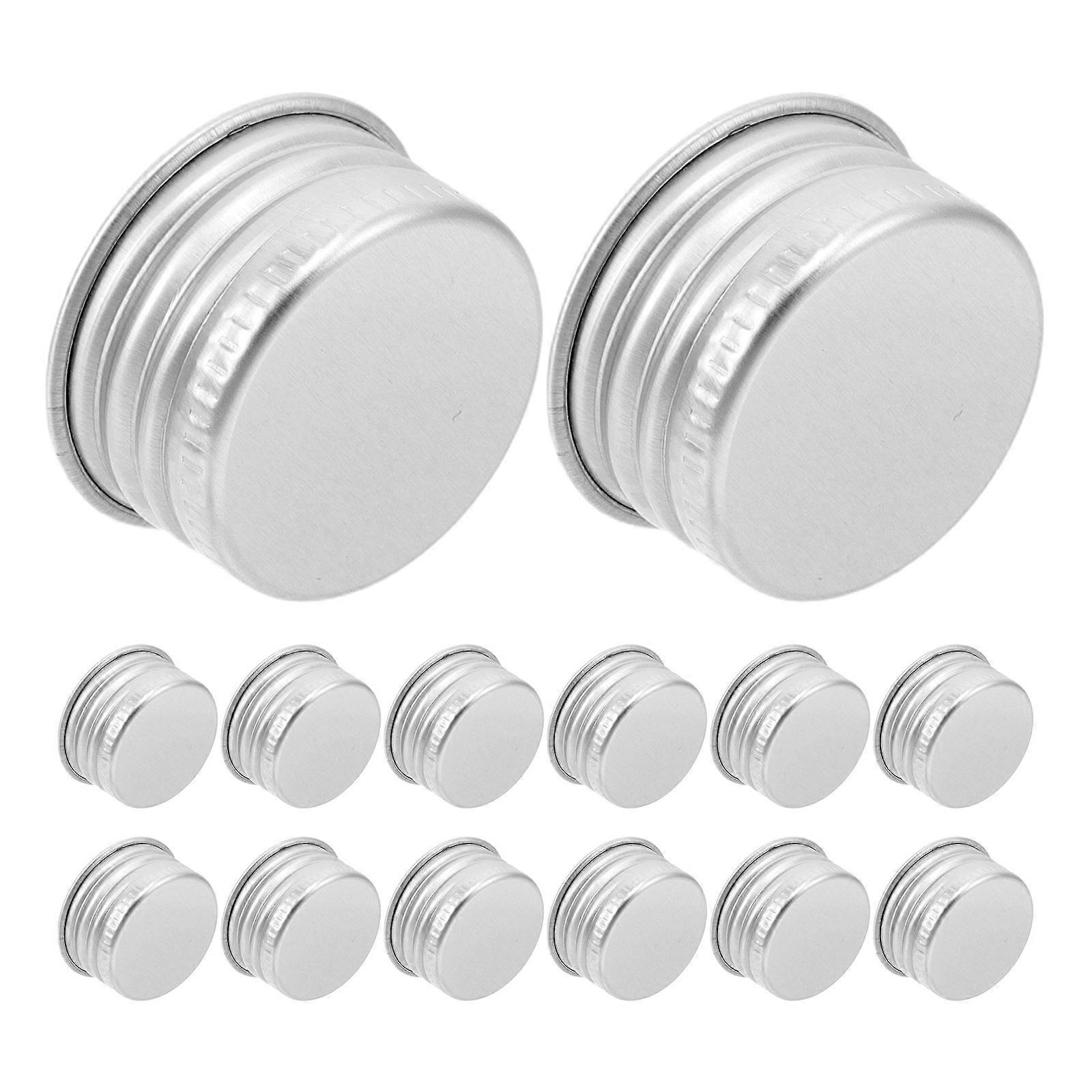 Silver Aluminum Leakproof Bottle Caps for Storage 50Pcs Threaded Screw Tops