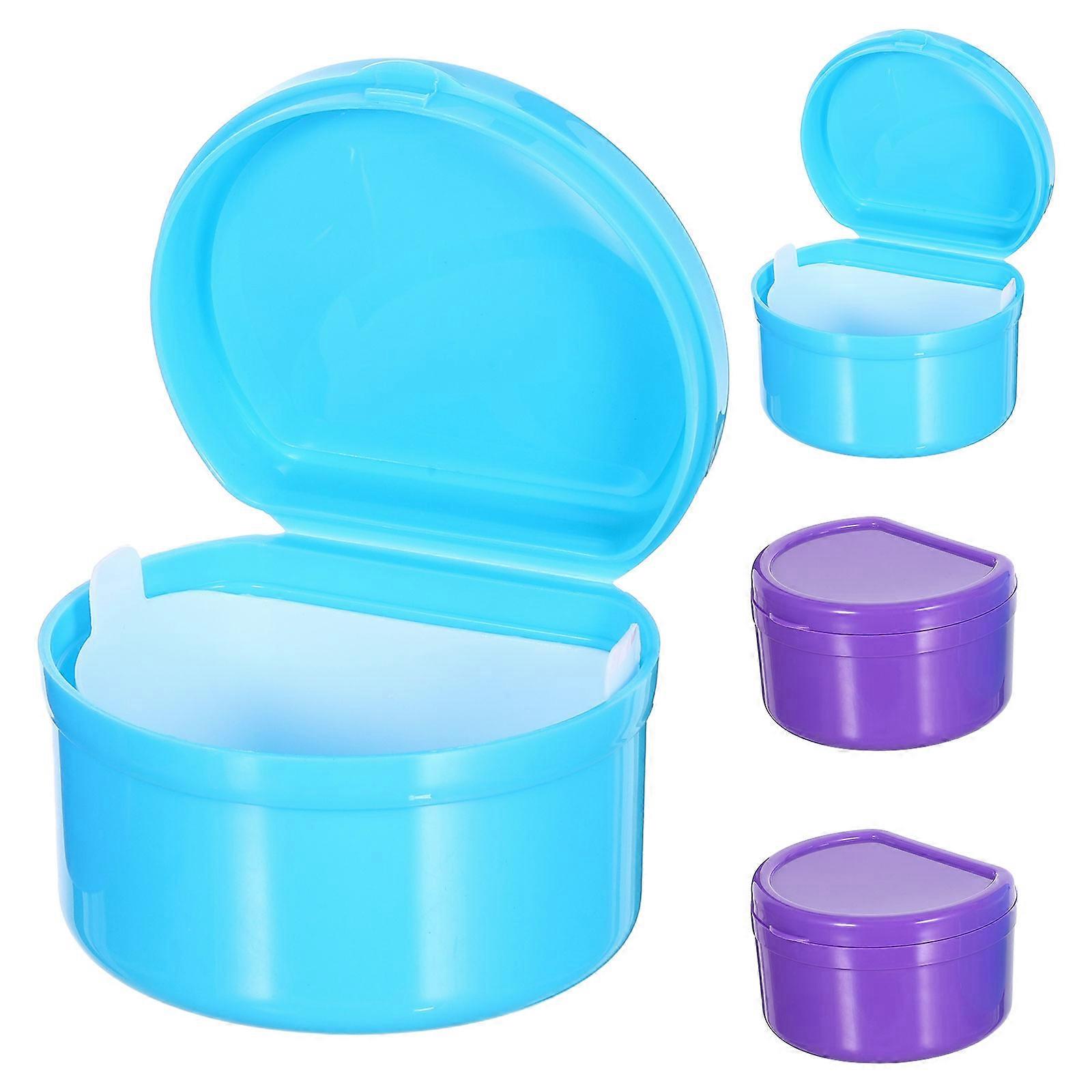 Leak-Proof Denture Container Denture Case Set 4Pcs for Daily Use Storage