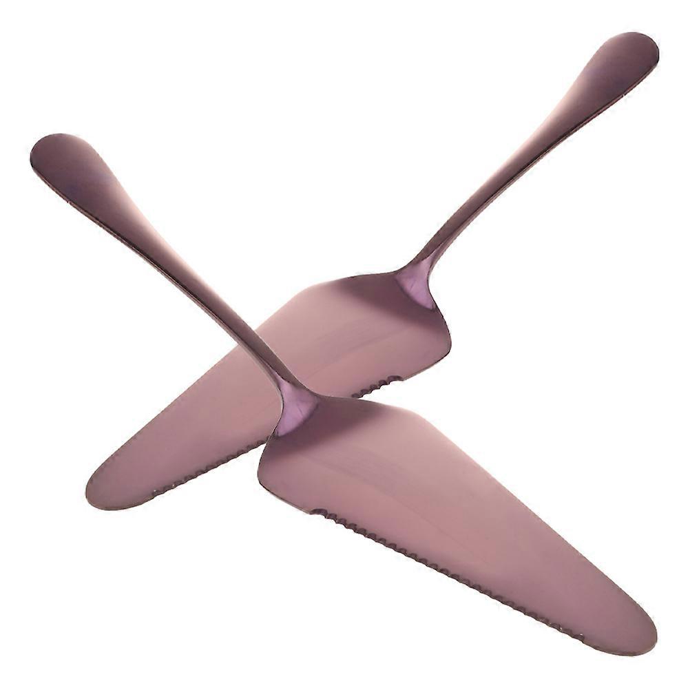 Cake Serving Metal Pie Server for Dessert 2Pcs Purple