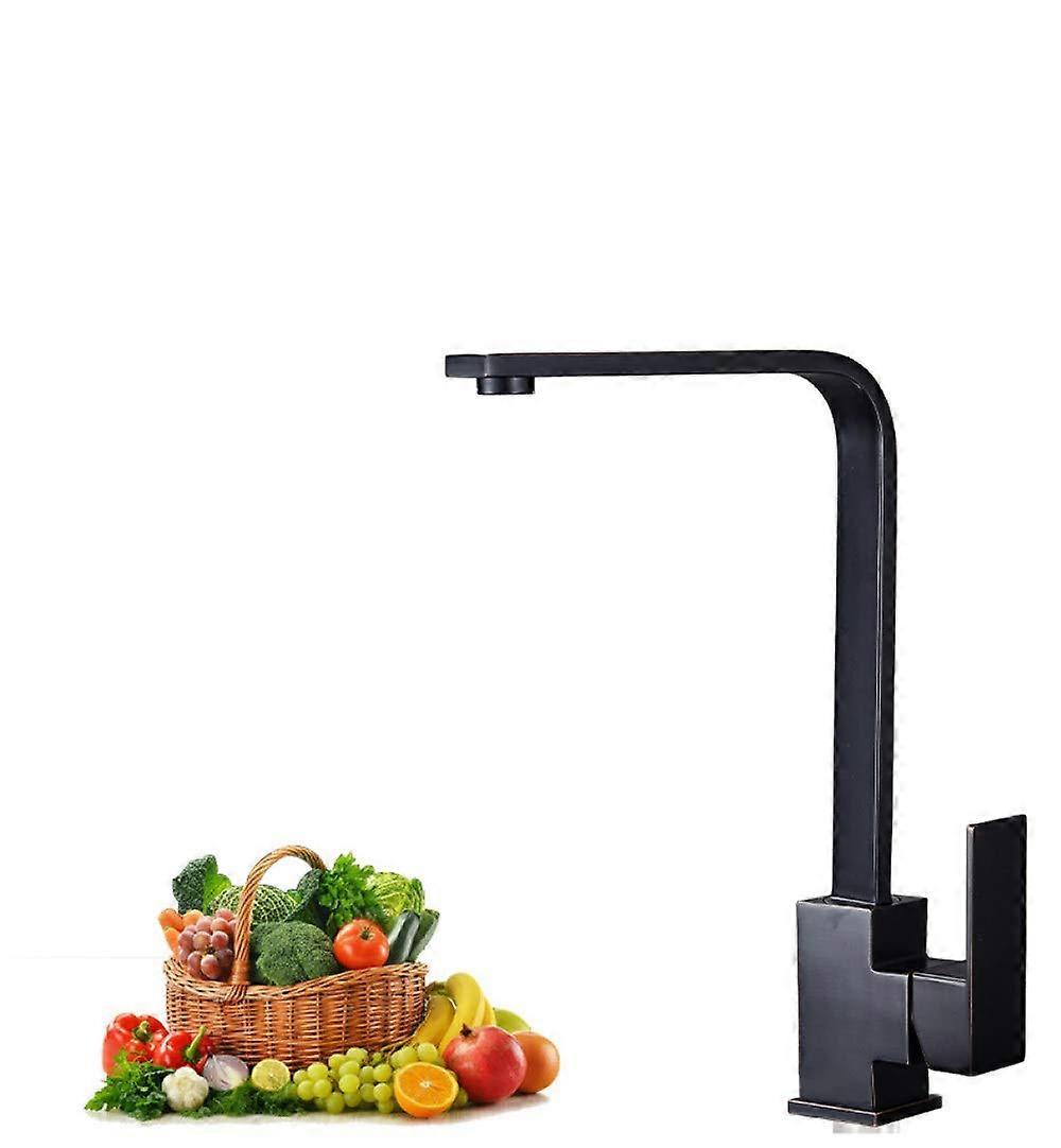Matte Black  Arc Kitchen Faucet with 360° Swivel Spout and Hot Cold Mixer for Sink