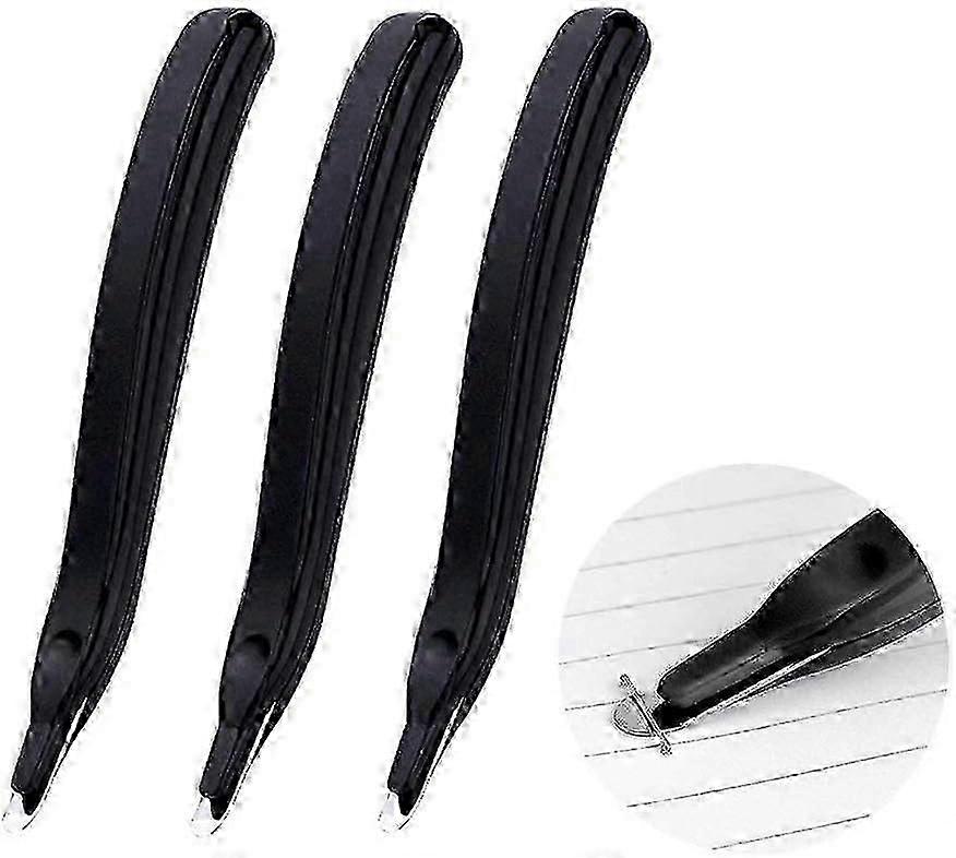 3 PCS Professional Magnetic Staple Remover Puller, Rubberized Staple Removal Tool(Black)
