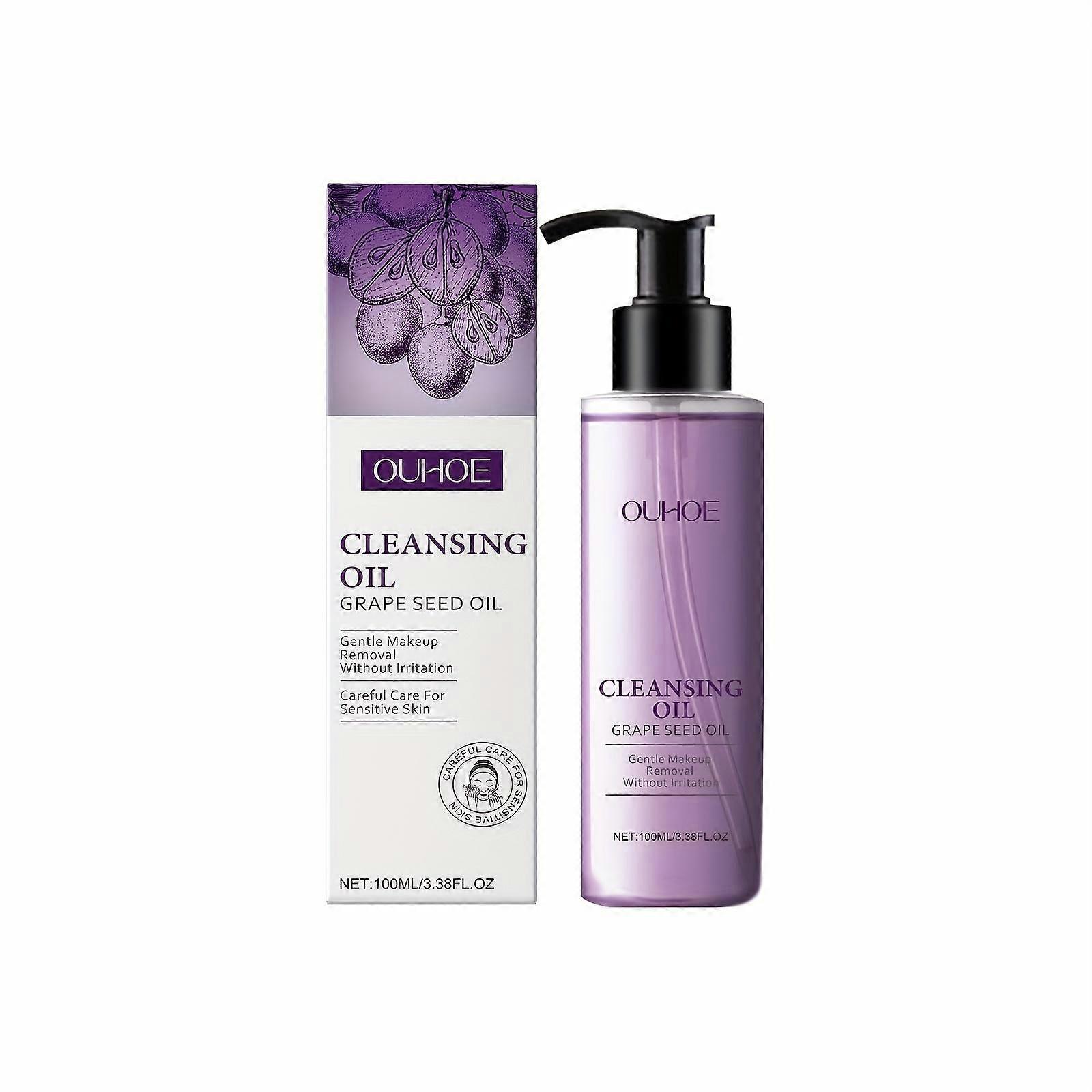 Grape Seed Cleansing Oil Makeup Remover for Sensitive Skin Non-Tightening Deep Purifying Hydrating Refreshing Facial Oil Control