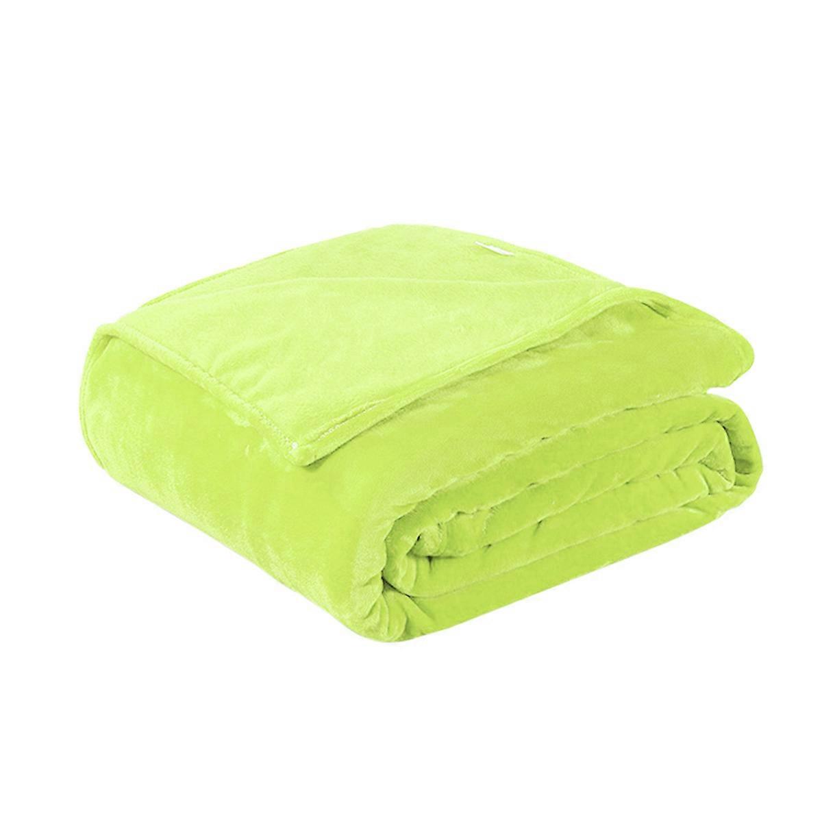 Flannel Pet Bedding for Warming Use 2Pcs Green Solid Color Pet Blanket