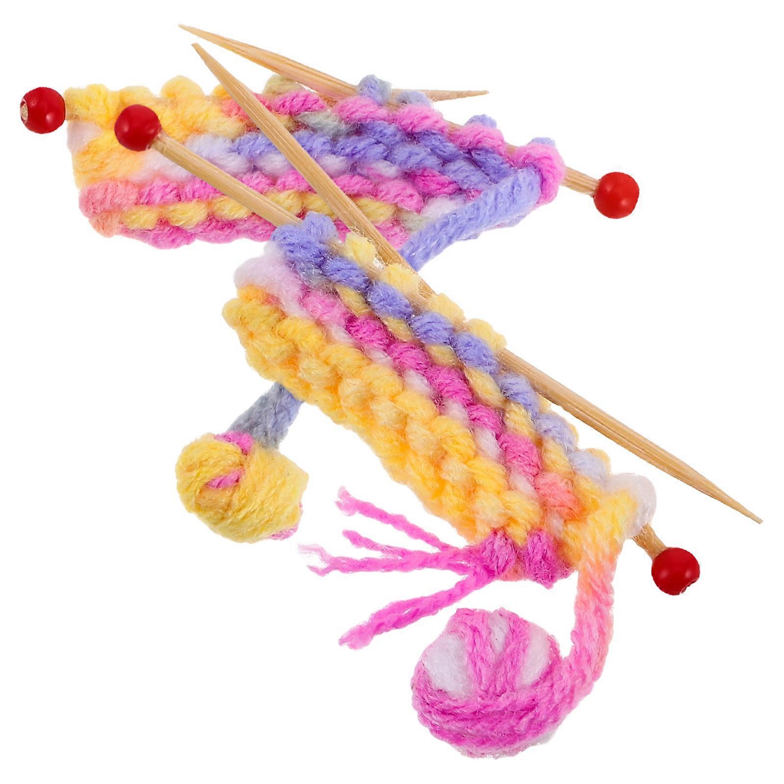 Knitting Accessories for Dollhouse Miniatures with Wool Yarn 2Sets