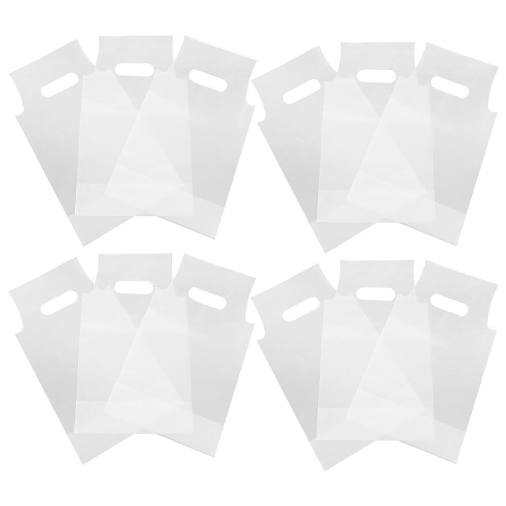 Plastic Handle Drink Bags Transparent for Storage 100Pcs Set
