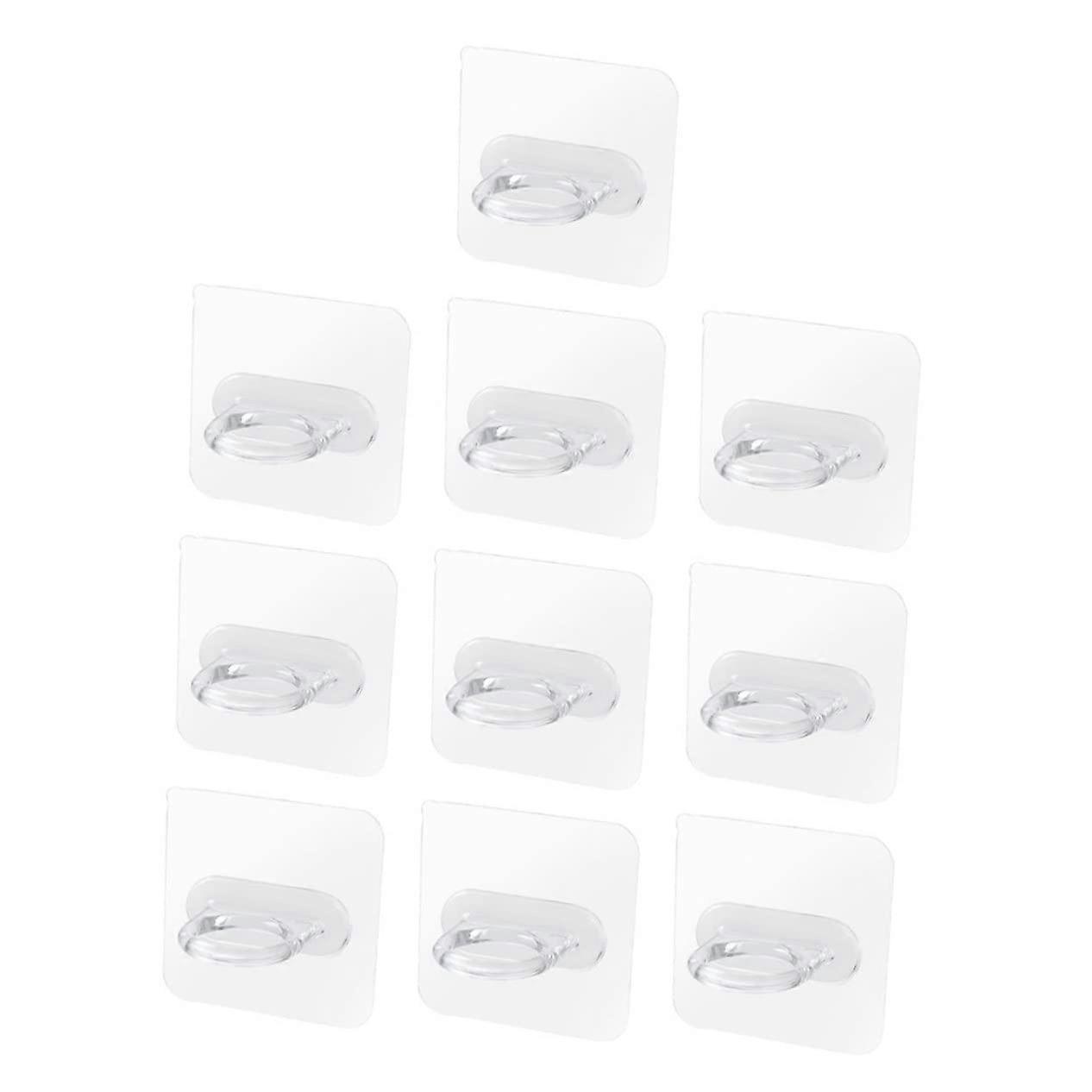 10pcs Adhesive Wall Hooks Bathroom Storage Rack Strong LoadBearing Easy Installation