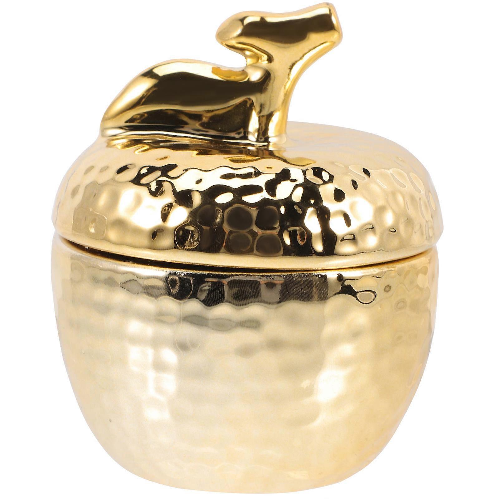 Golden Electric Plating Candy Jar Ceramic Container for Storage