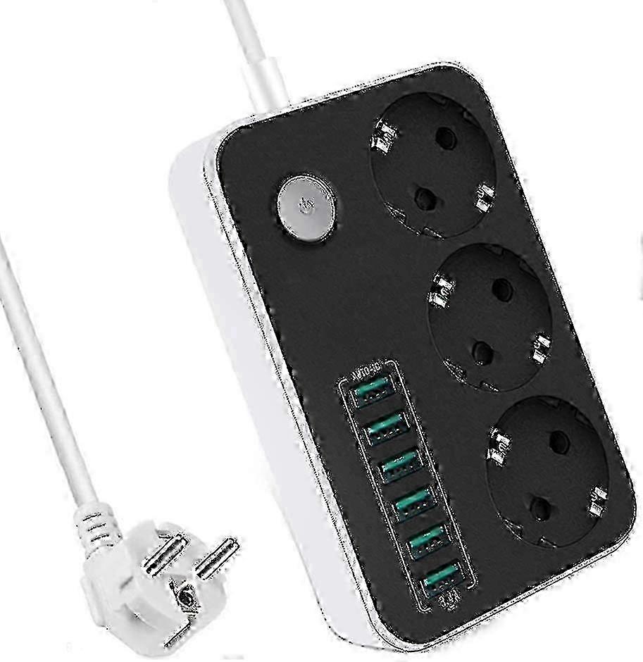 9775265055256Power Strip With 6 Usb Multi-function Sockets, 3 Sockets, Plug Socket With Switch Function f26 2025