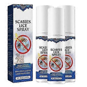 3 Stück 30 ml Läuseentfernungsspray für Kinder, Läusespray, Läuseabwehrspray, Haarspray zur täglichen Läuseprävention, Pflegespray 2025