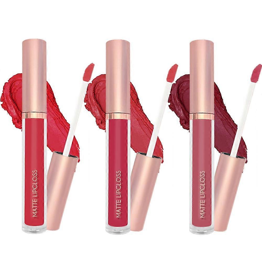 3 PCS Matte Liquid Lipstick Set, Waterproof Long Lasting Transfer Resistant Lip Gloss