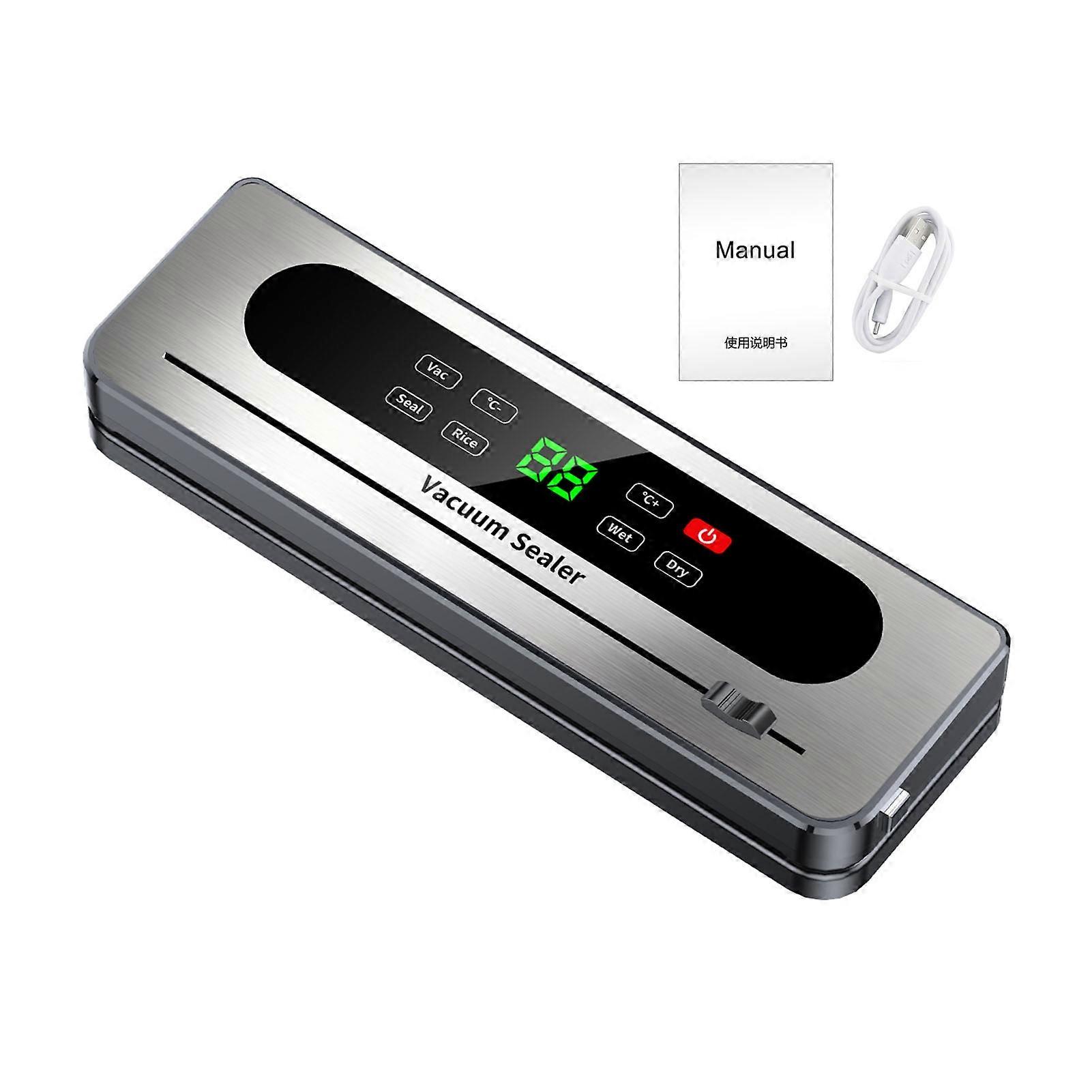 Adjustable Temperature Food Sealer - Rechargeable Kitchen Sealing Machine