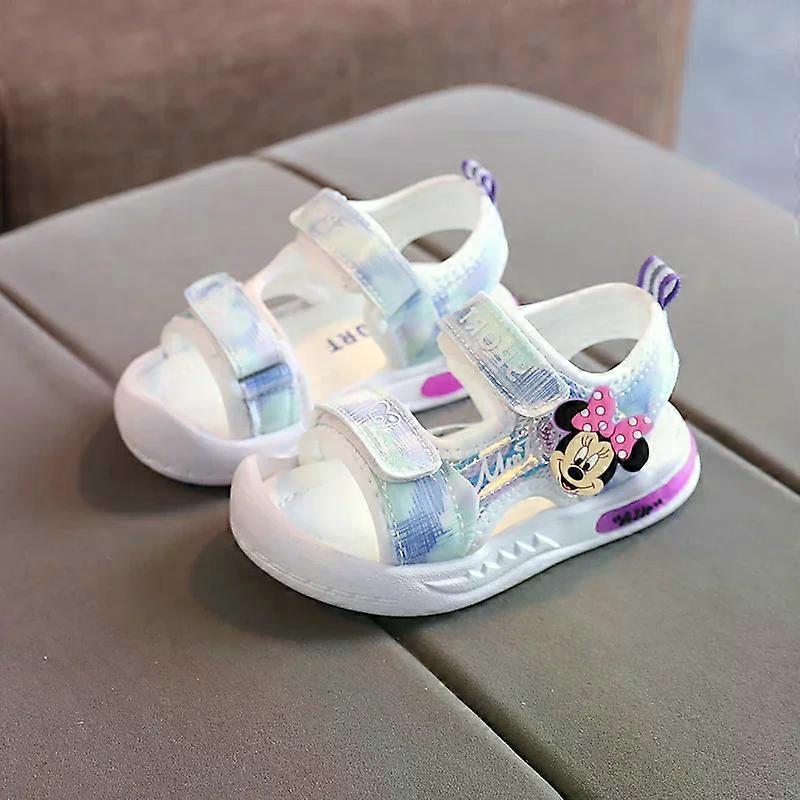 Disney Mickey Mouse Girls Breathable Pink Princess Sandals Cartoon Girls Beach Shoes New Baby Toddler Shoes