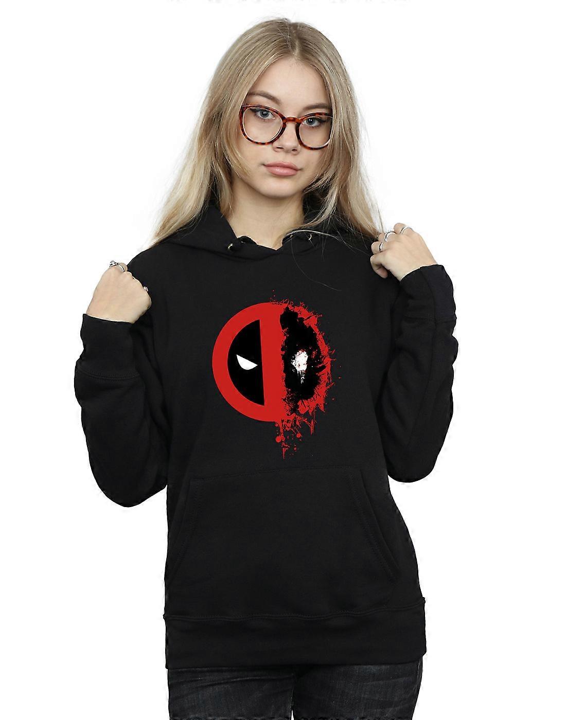 Marvel Women's Deadpool Split Splat Logo Hoodie
