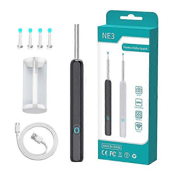 Smart Visual Ear Cleaning Stick, 3.7mm Lens, Type-C Charging, 6LED Light Ear Endoscope